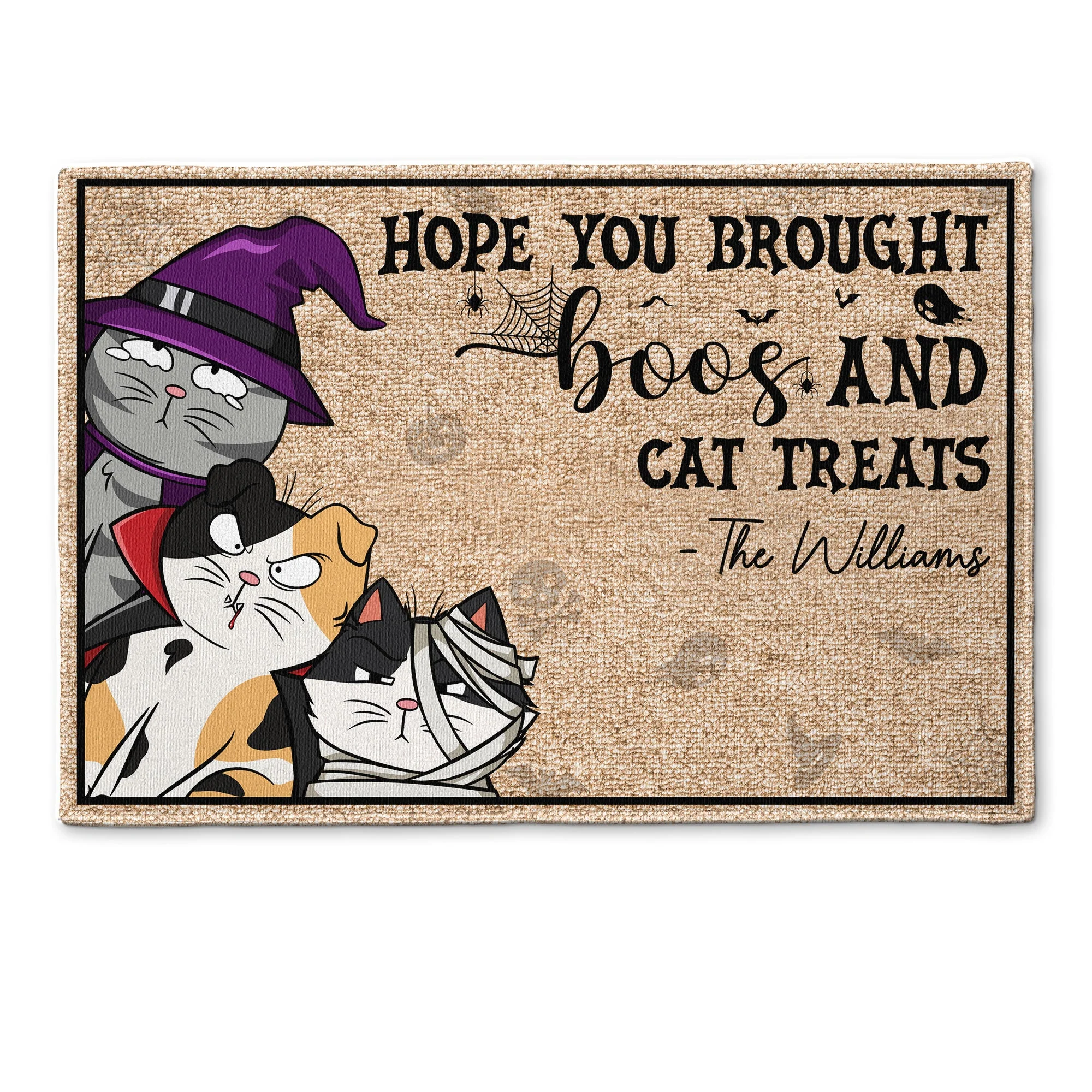 Hope You Brought Boos And Cat Treats - Personalized Doormat - Image 5