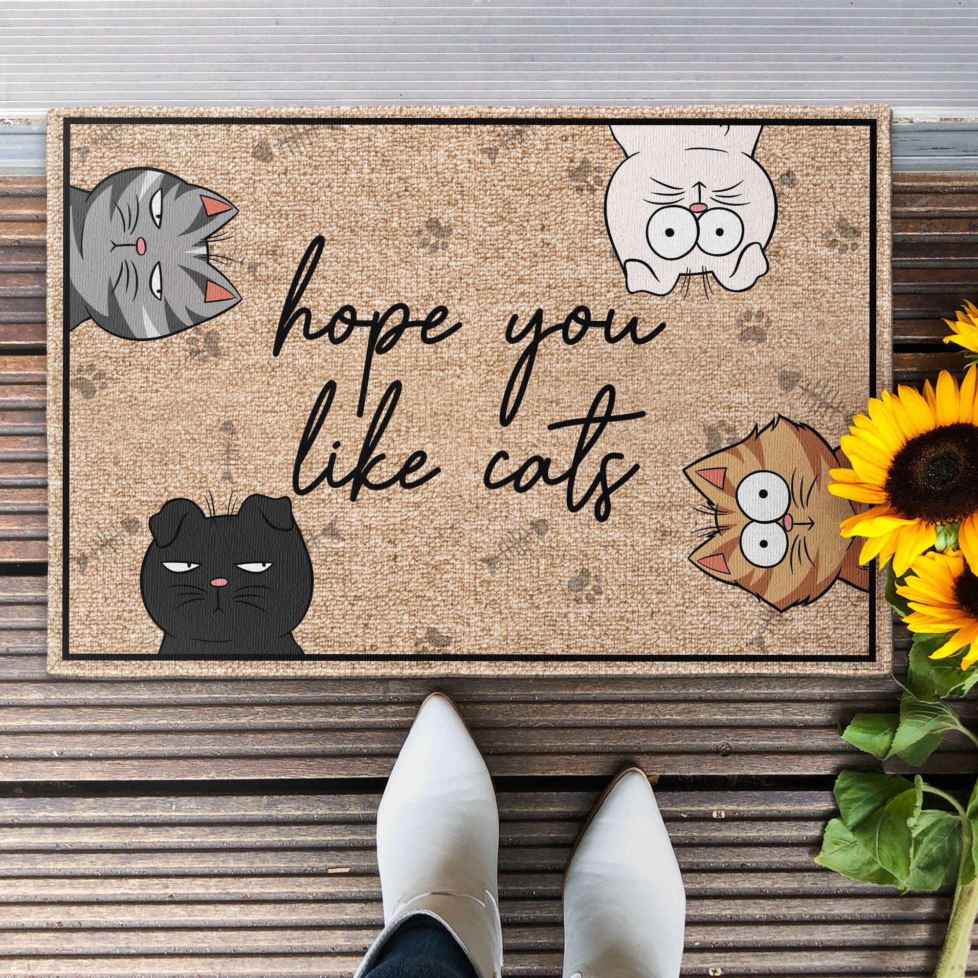 Hope You Like Cats New Version - Personalized Doormat - Image 2