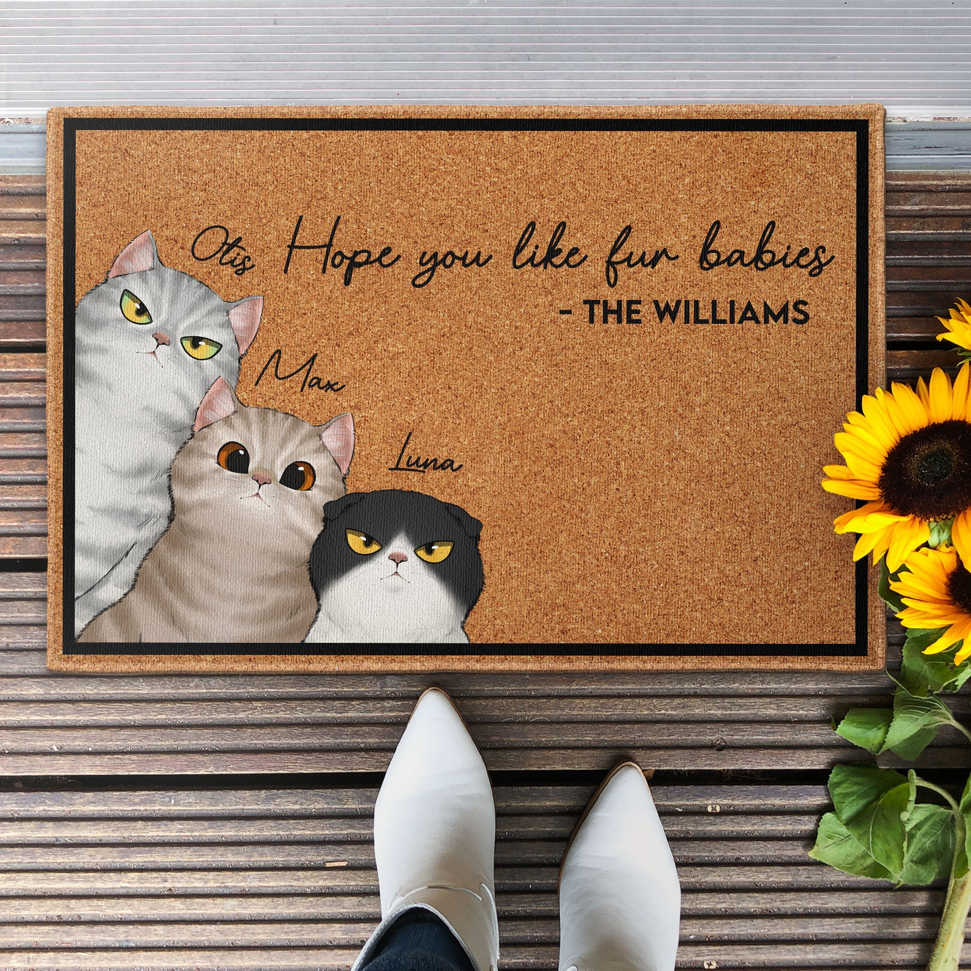 Hope You Like Fur Babies - Personalized Doormat - Image 2