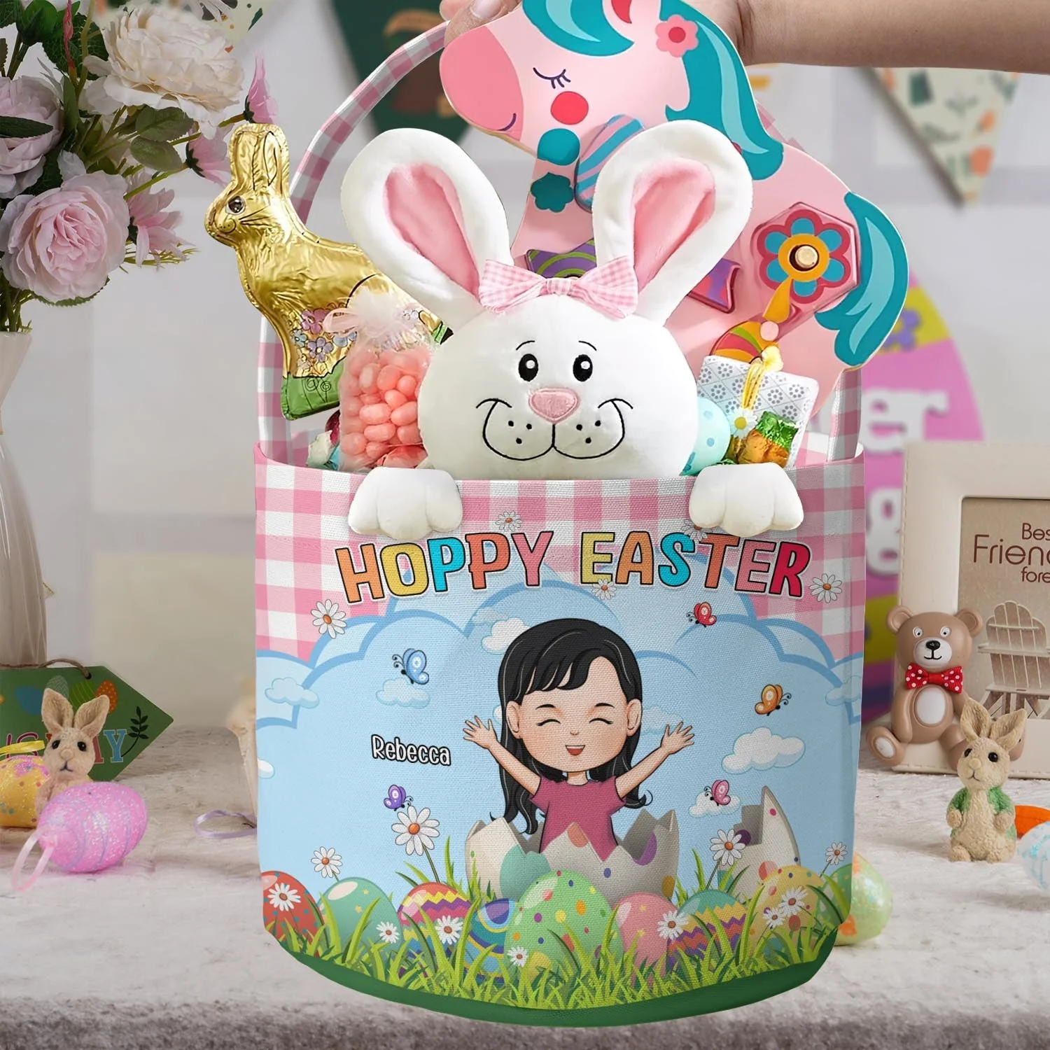 Hoppy Easter Gift For Kids - Personalized Easter Basket - Image 2
