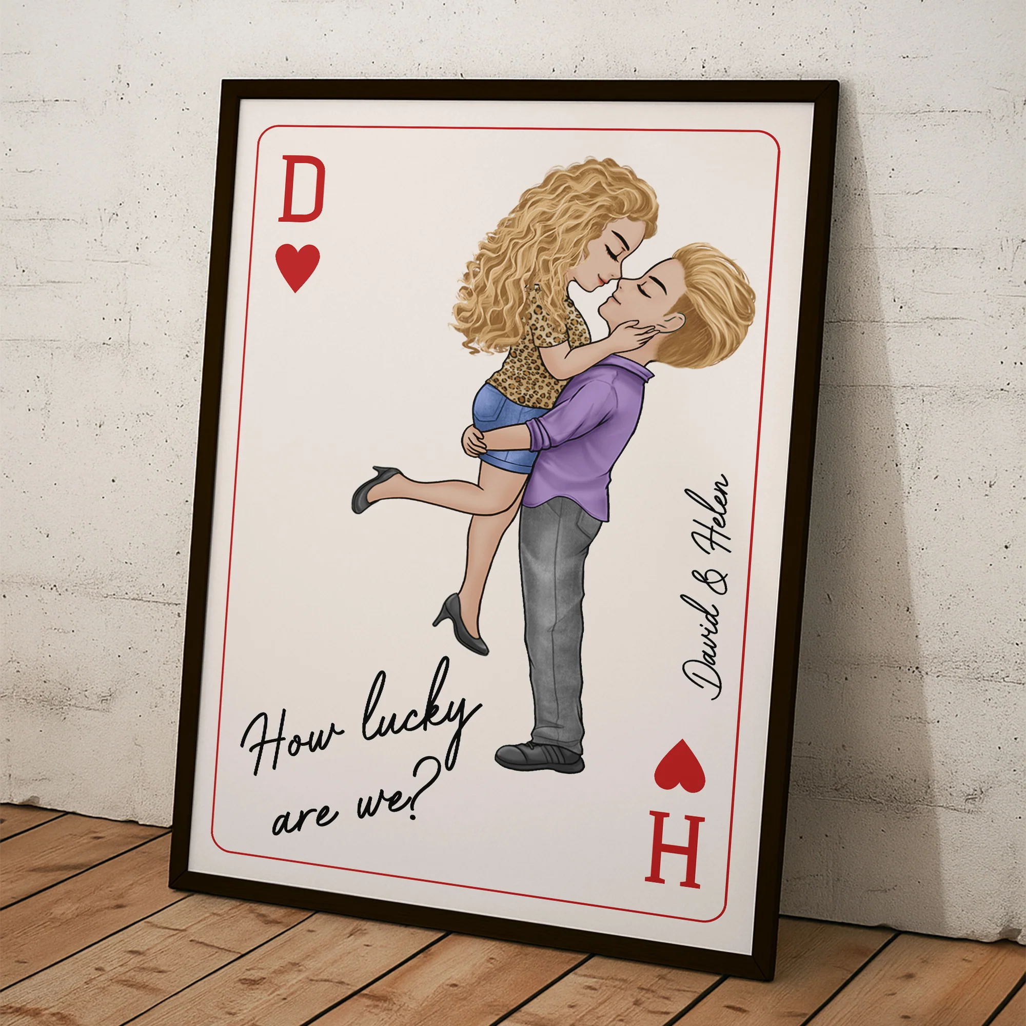 How Lucky Are We New Version Romantic Couple - Personalized Poster - Image 4