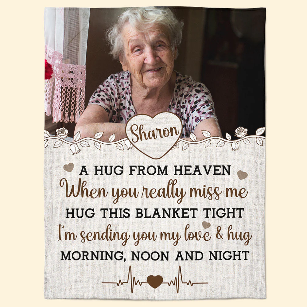 Hug From Heaven - New Version - Personalized Memory Photo Blanket - Image 10