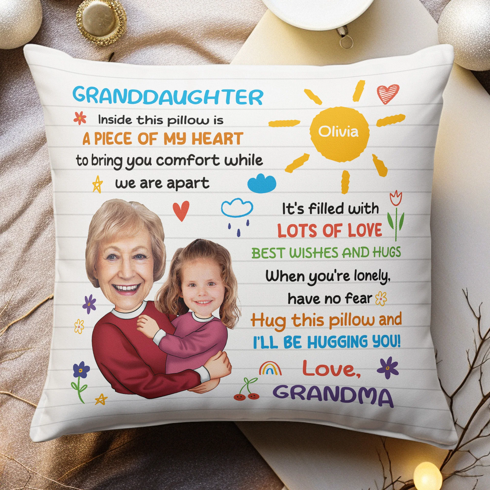 Hug This Pillow & I'll Be Hugging You! - Personalized Photo Pillow (Insert Included) - Image 2