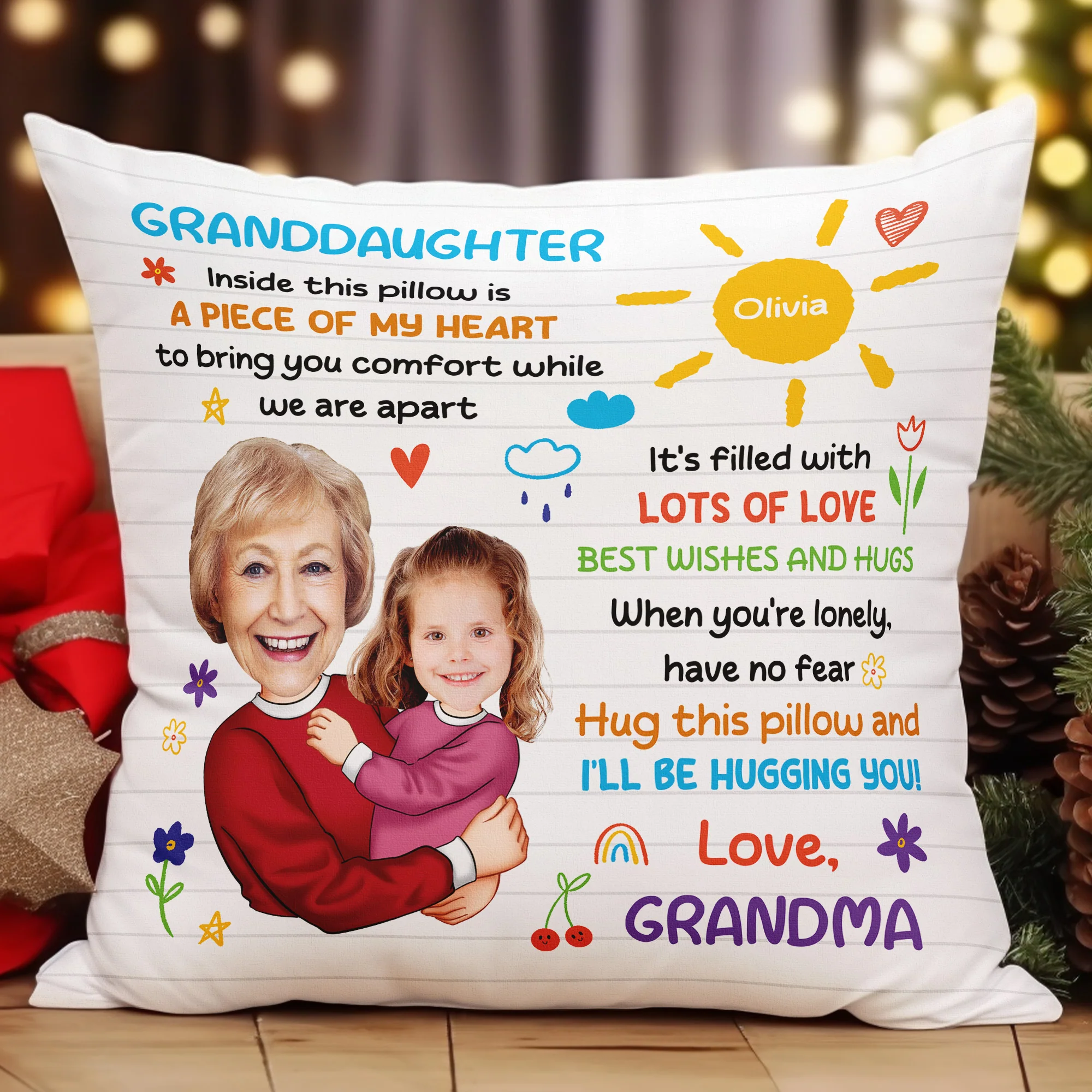 Hug This Pillow & I'll Be Hugging You! - Personalized Photo Pillow (Insert Included) - Image 4