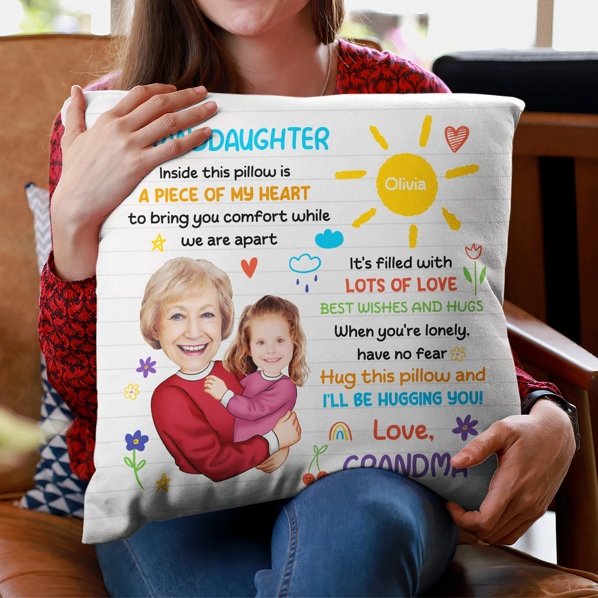 Hug This Pillow & I'll Be Hugging You! - Personalized Photo Pillow (Insert Included) - Image 5