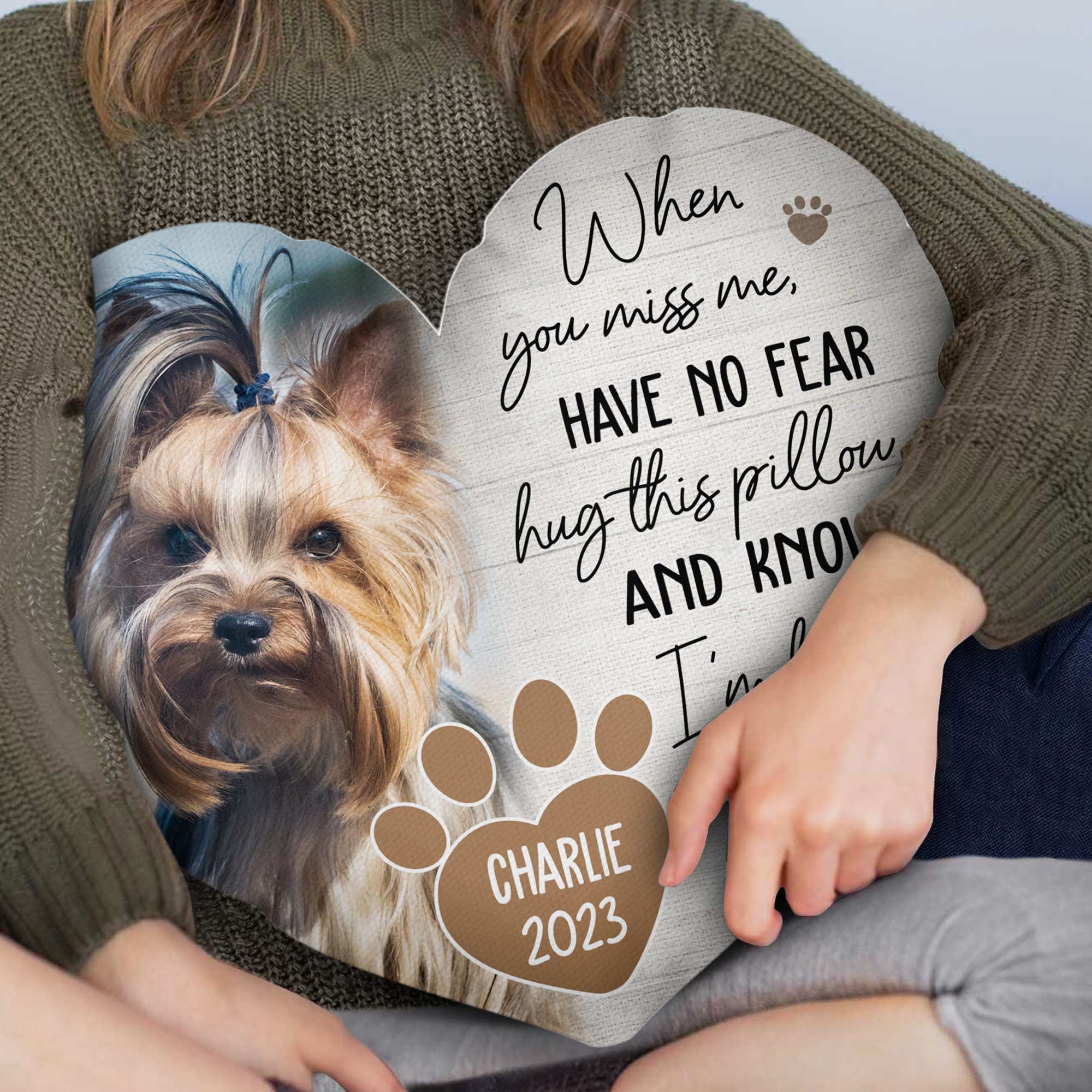 Hug This Pillow & Know I Am Here - Personalized Photo Custom Shaped Pillow - Image 4