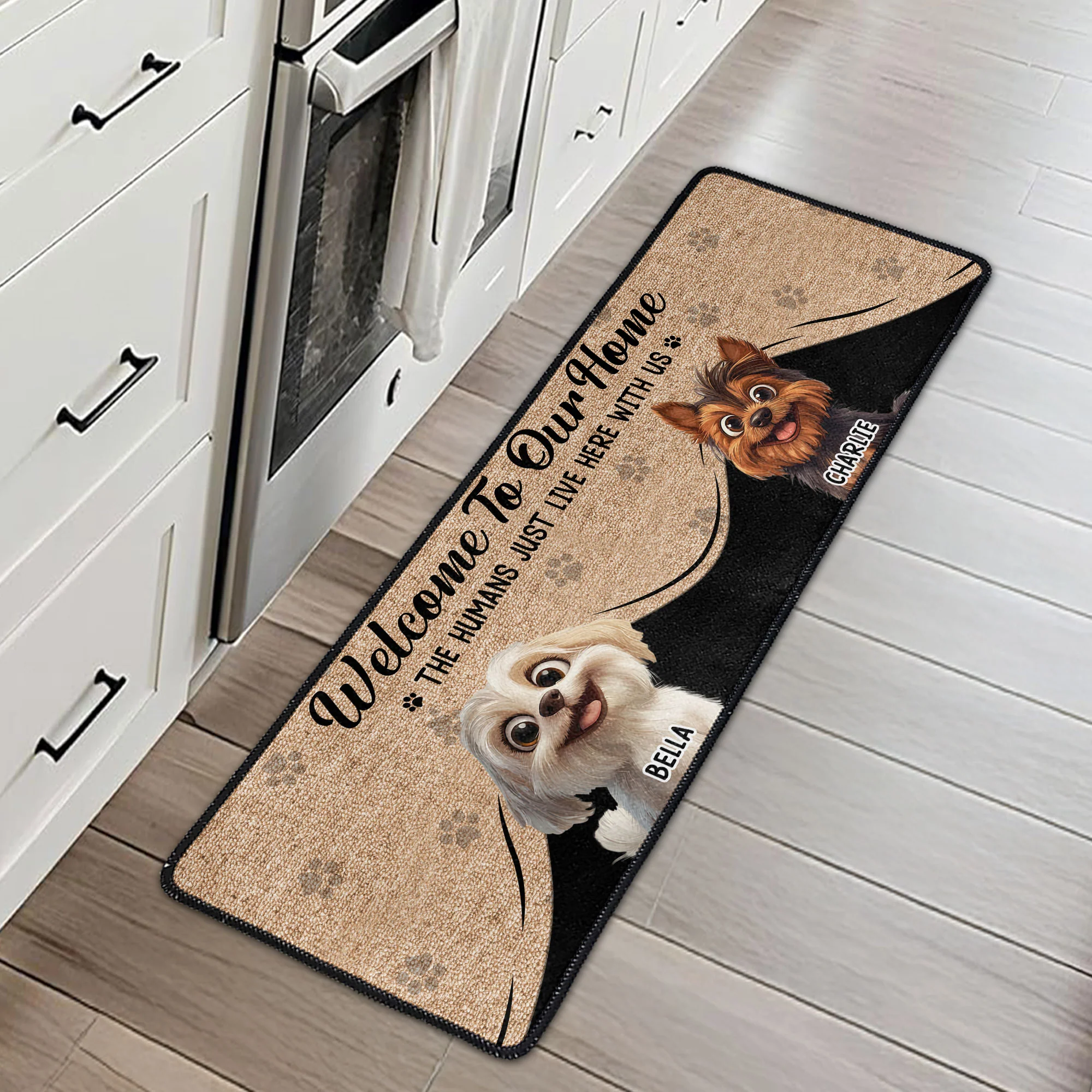 Human Just Live Here With Us - Personalized Runner Rug - Image 2