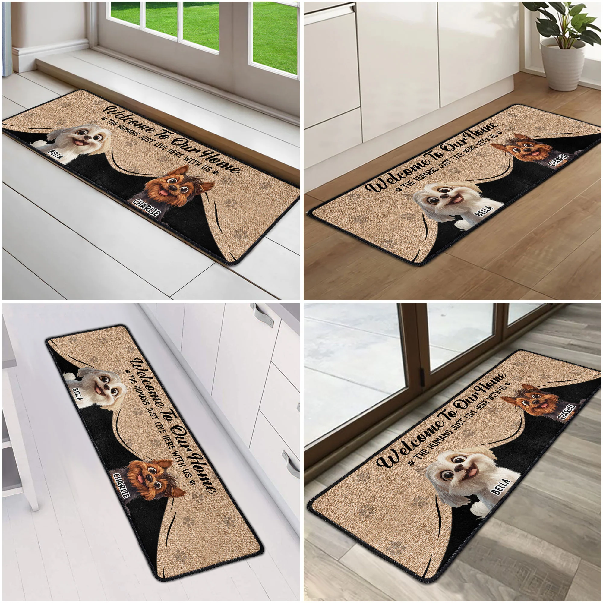 Human Just Live Here With Us - Personalized Runner Rug - Image 6