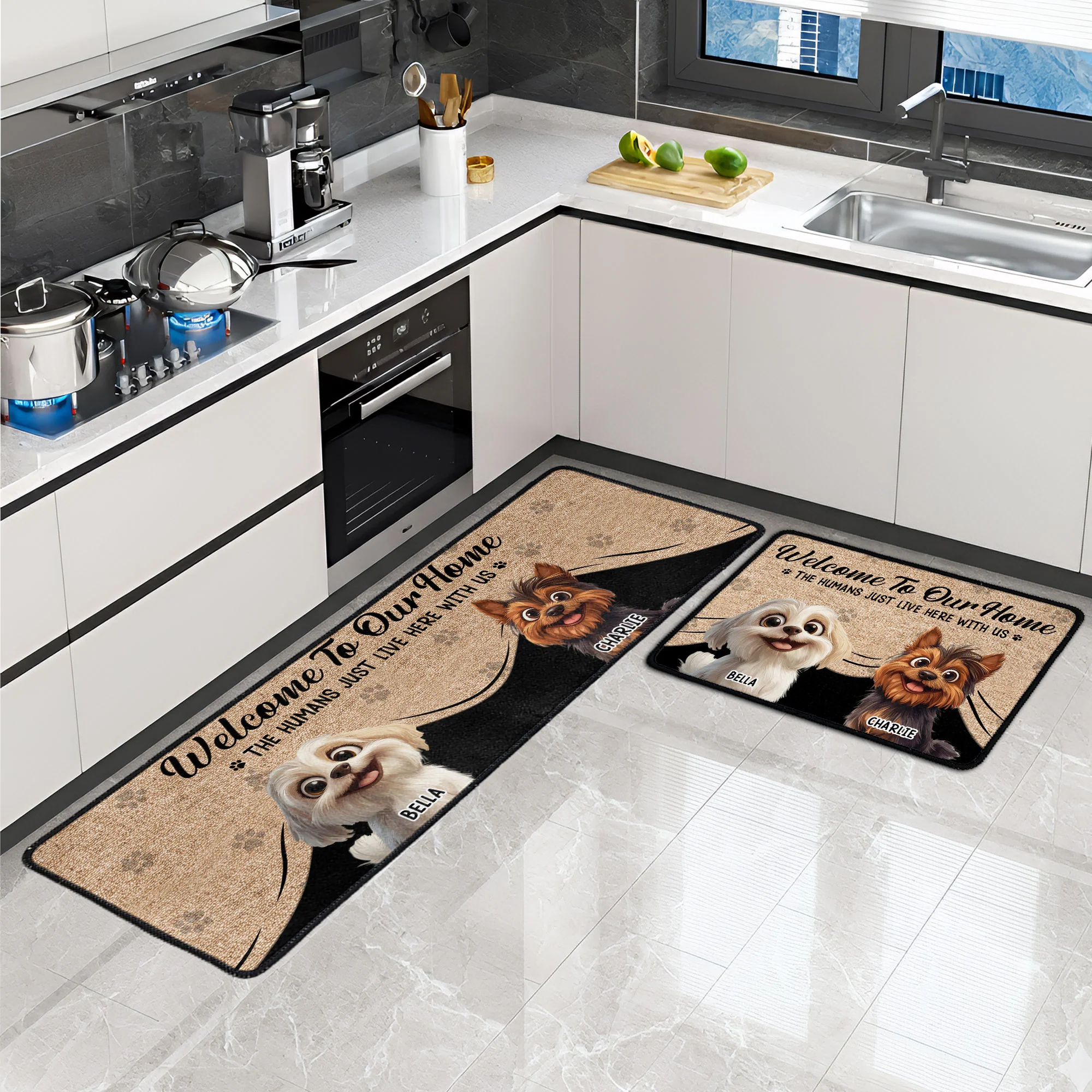 Human Just Live Here With Us - Personalized Runner Rug - Image 7