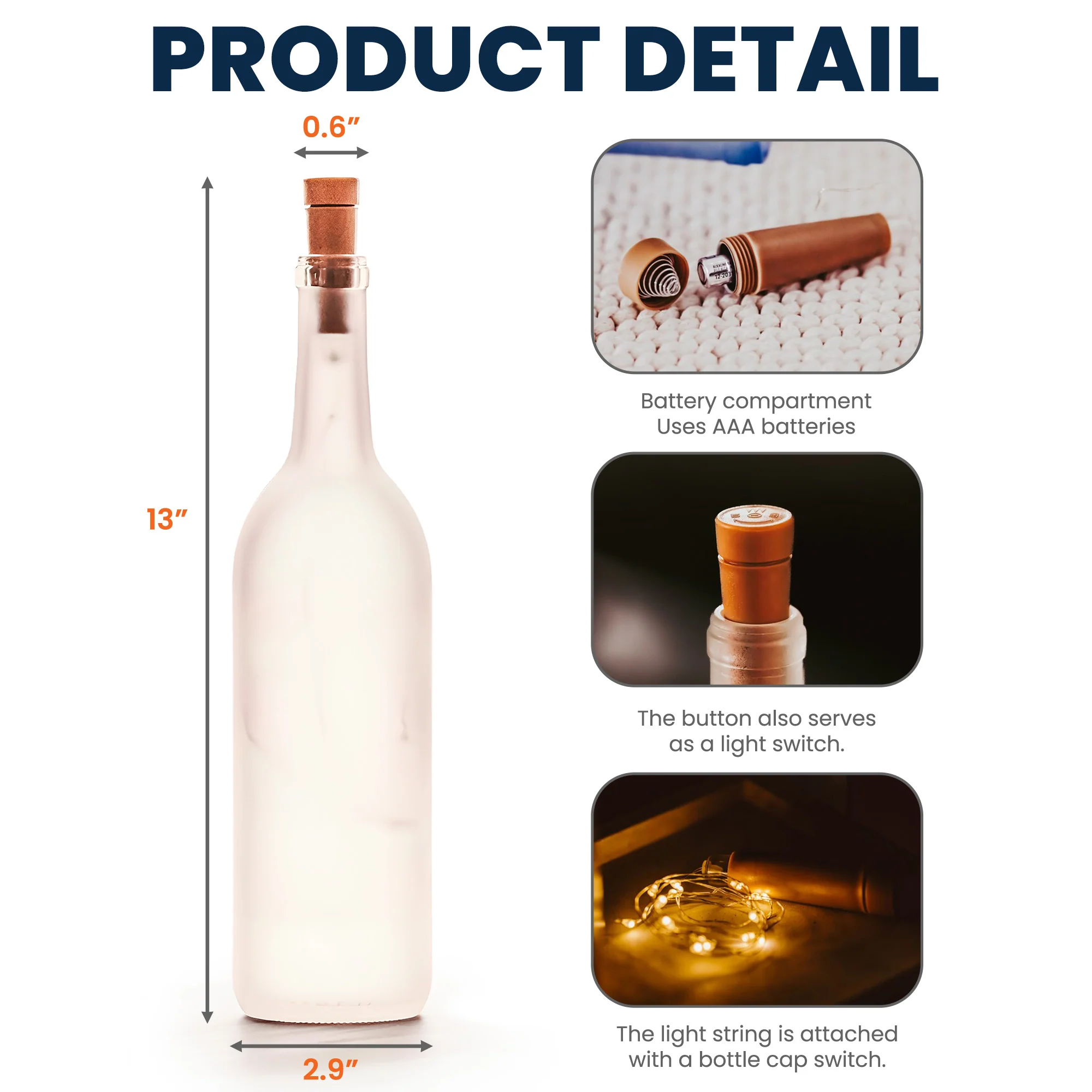 Human Memorial Your Light Will Always Shine In My Heart - Personalized Bottle Lamp - Image 5
