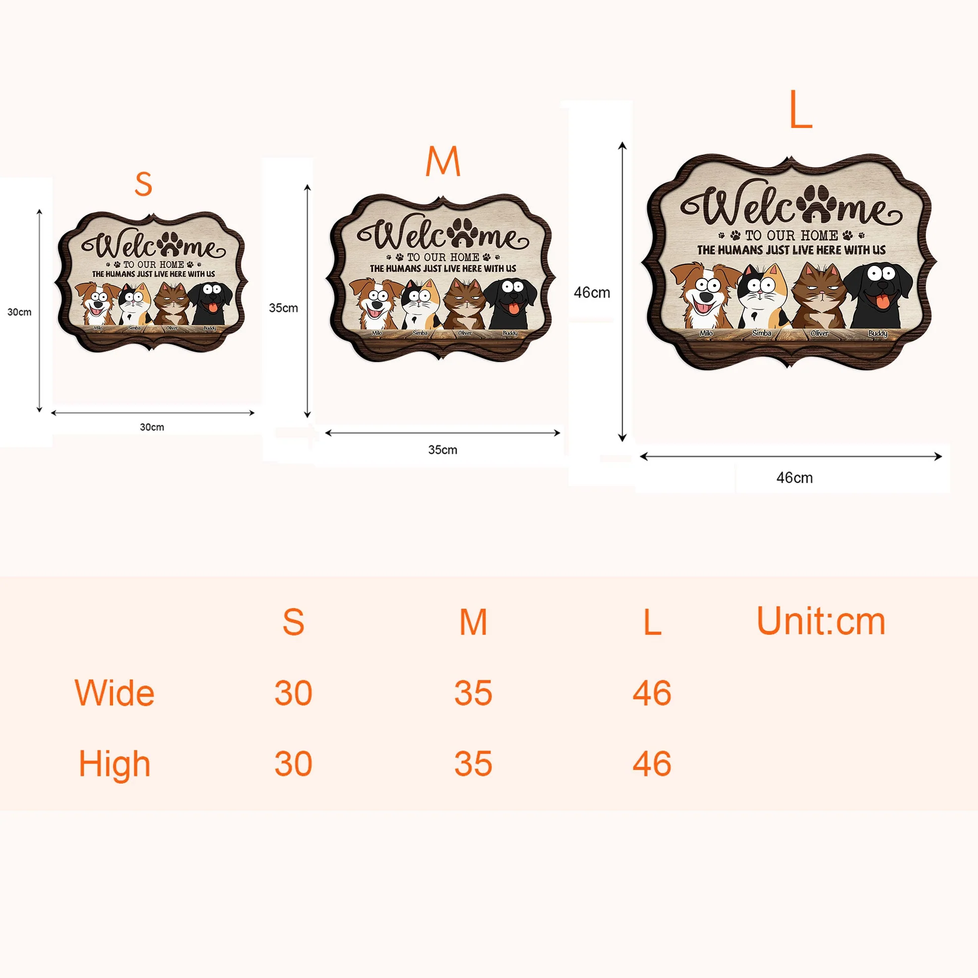 Humans Just Live Here With Us - Funny Version - Personalized Custom Shaped Wood Sign - Image 5