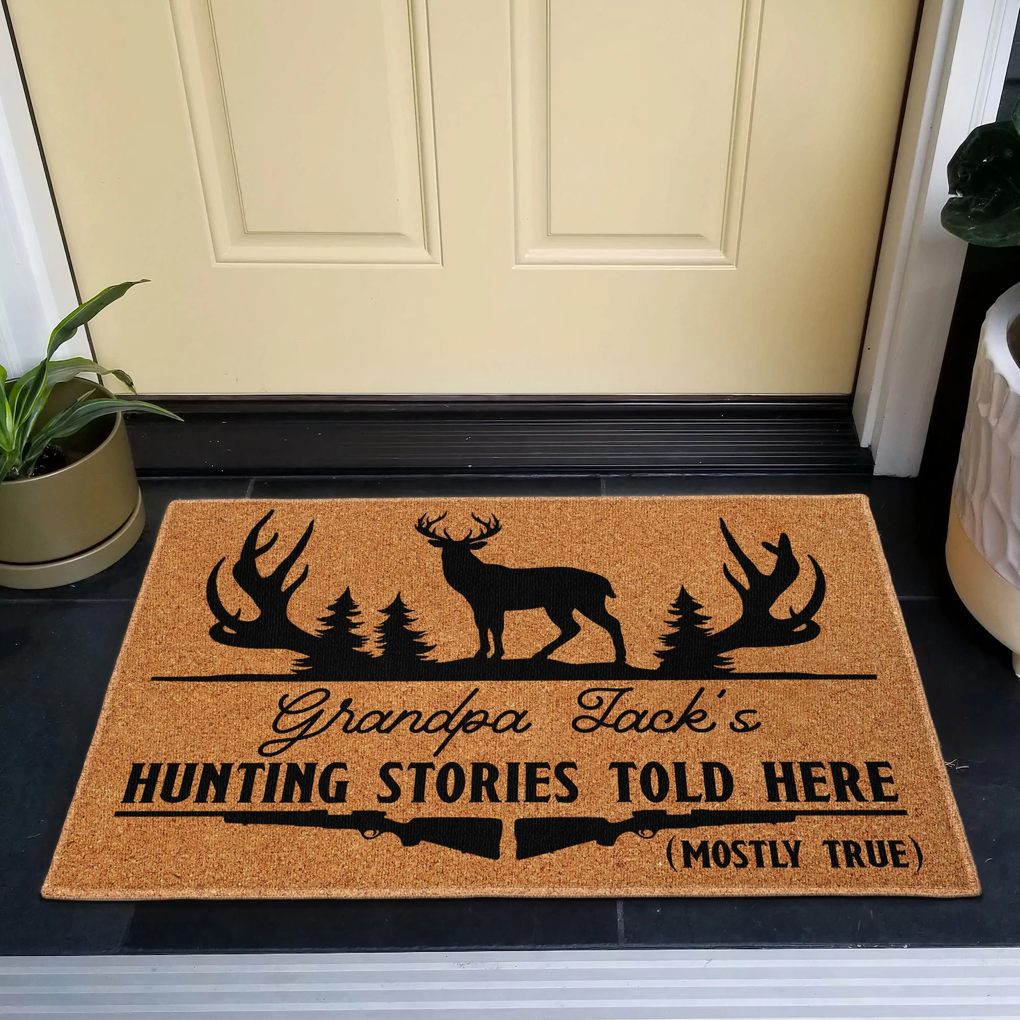 Hunting Stories Told Here  - Personalized Doormat - Image 4