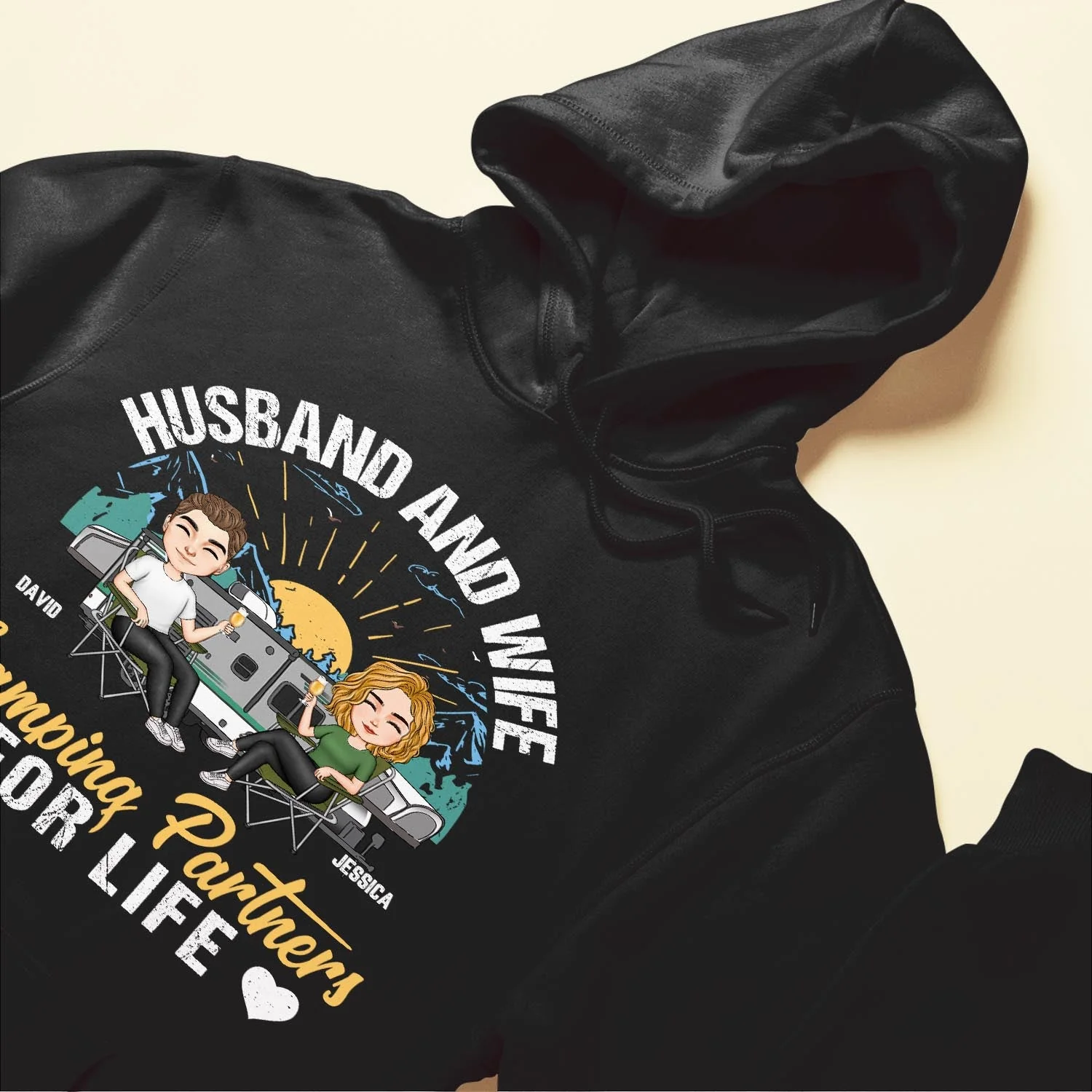 Husband And Wife Camping Partners For Life  - Personalized Shirt - Image 6