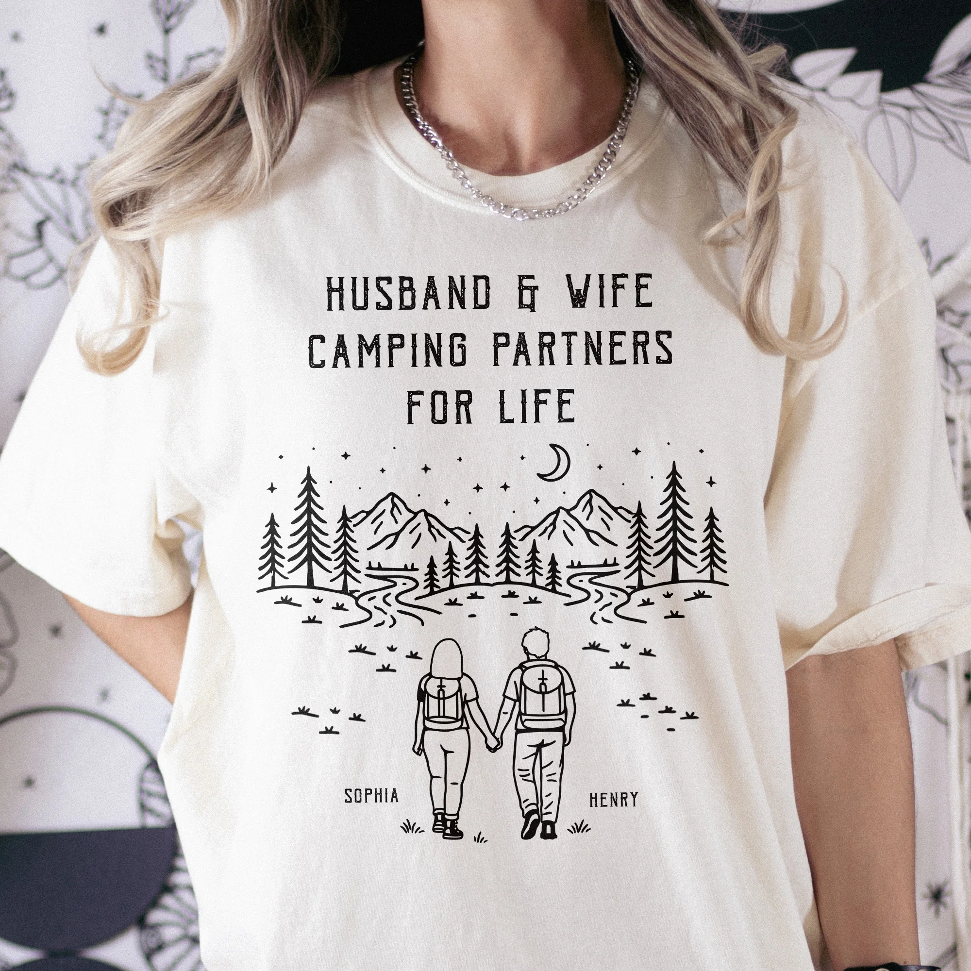 Husband And Wife Camping Partners For Life - Personalized Shirt - Image 3