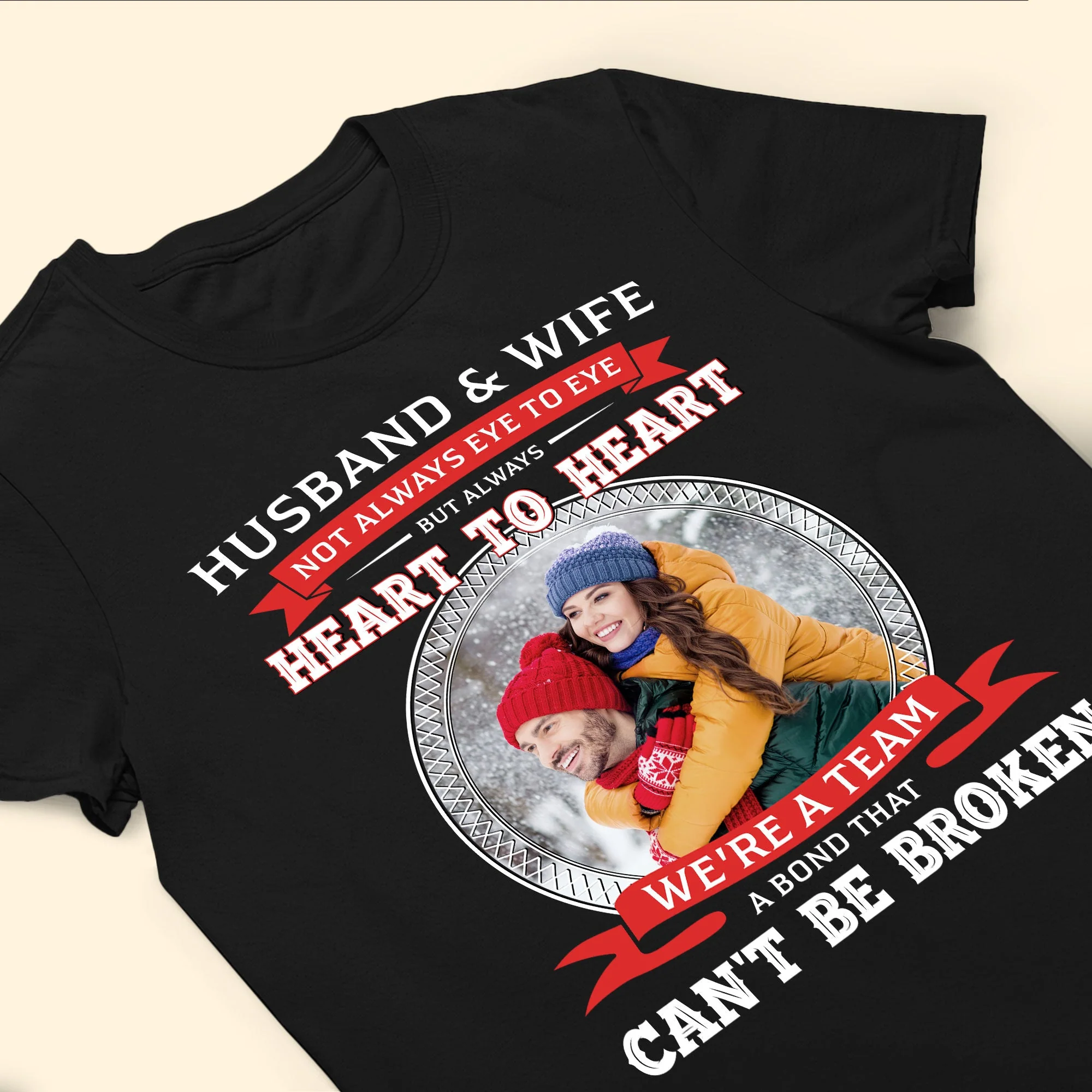 Husband And Wife Not Eye To Eye - Personalized Photo Shirt - Image 4
