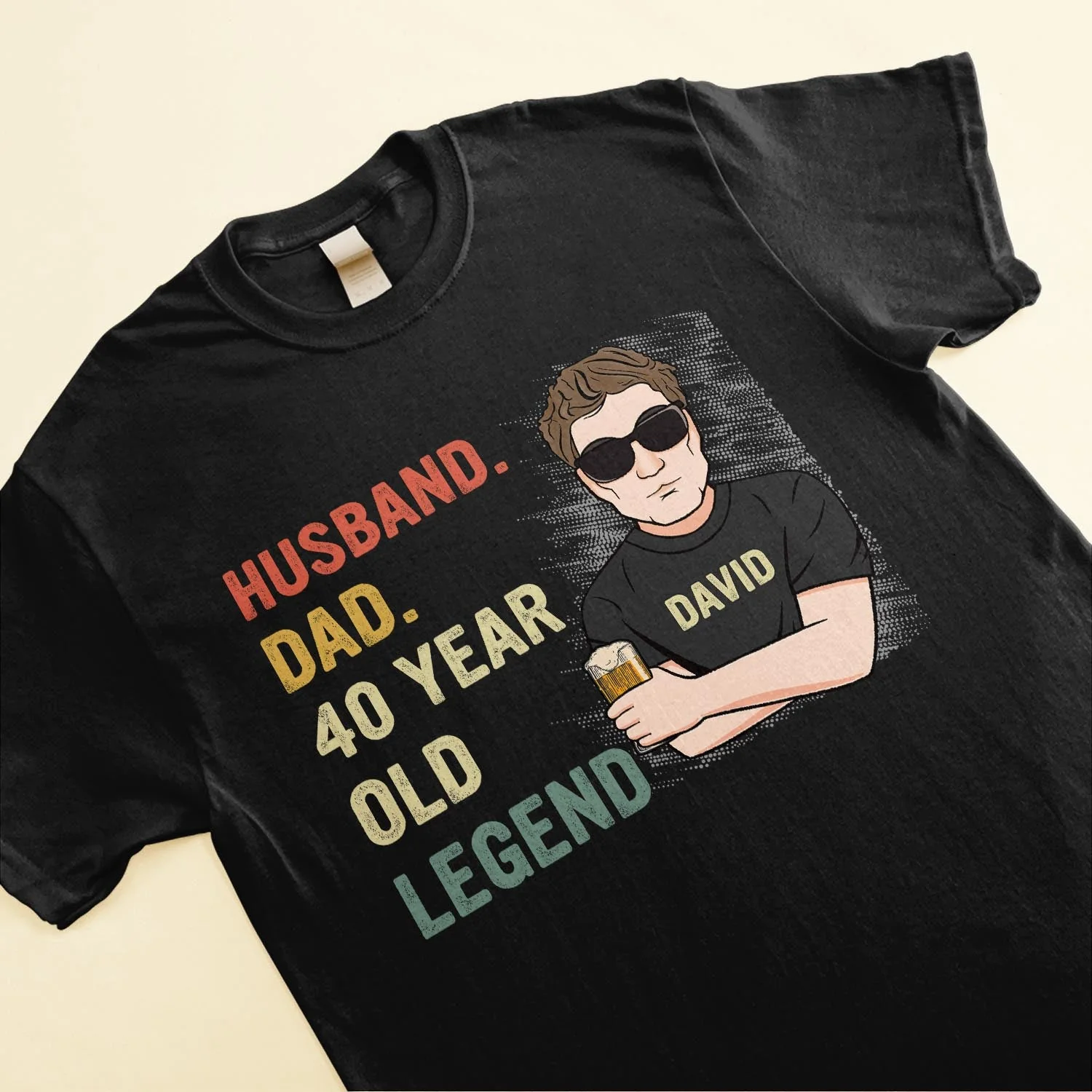 Husband Dad 40 Year Old Legend  - Personalized Shirt - Birthday, Father's Day Gift For Husband, Dad, Father, Papa - Image 3