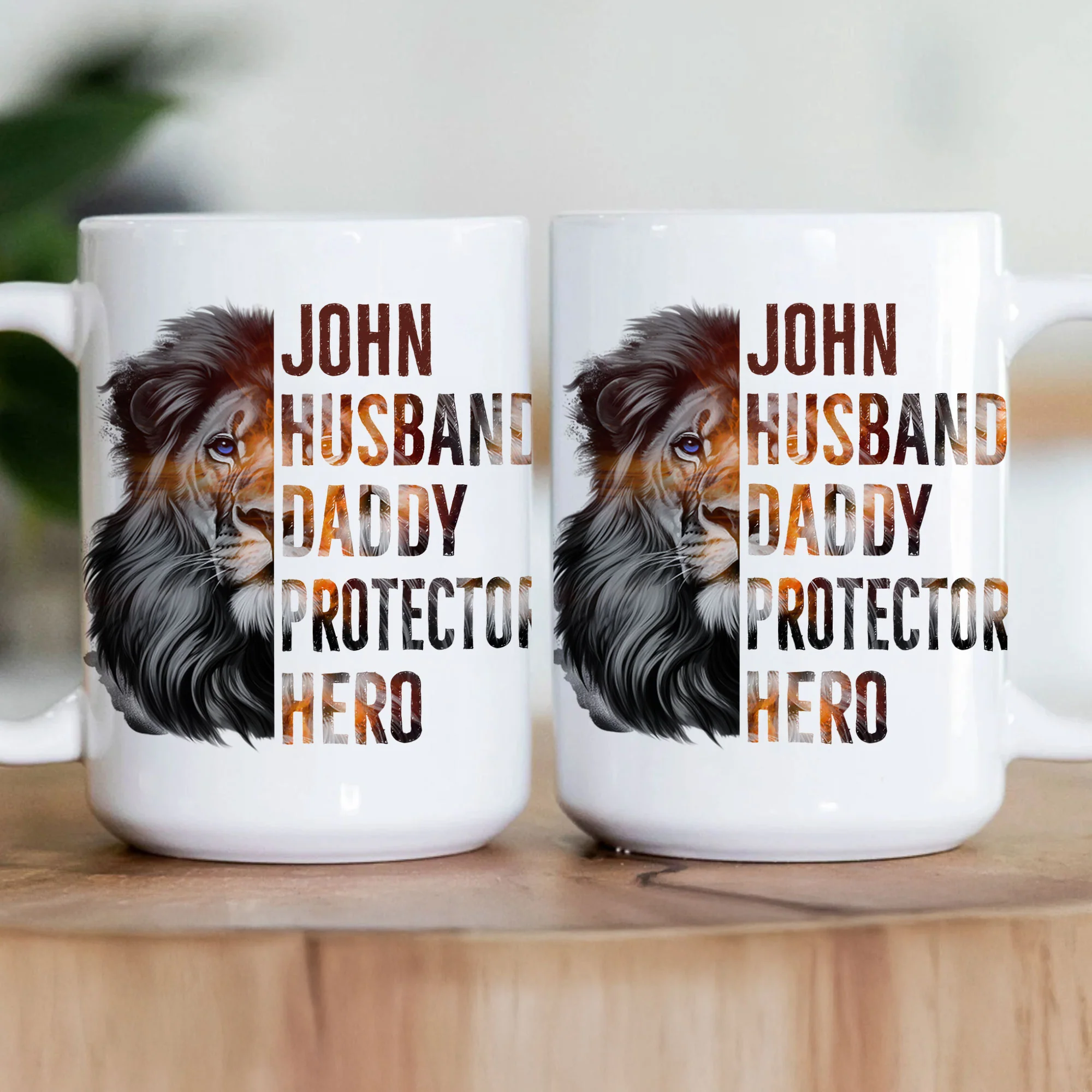 Husband, Daddy, Protector, Hero - Personalized Mug - Image 2
