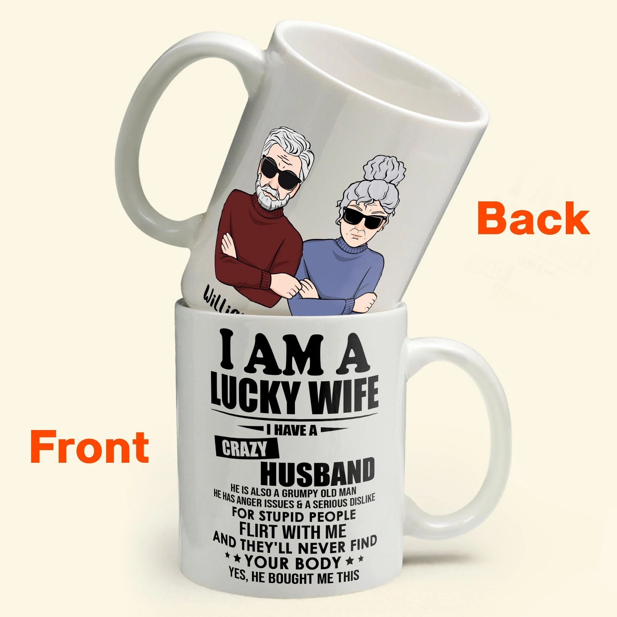 I Am A Lucky Wife - Personalized Mug - Valentine's Day, ChristmasGift For Wife - Image 2