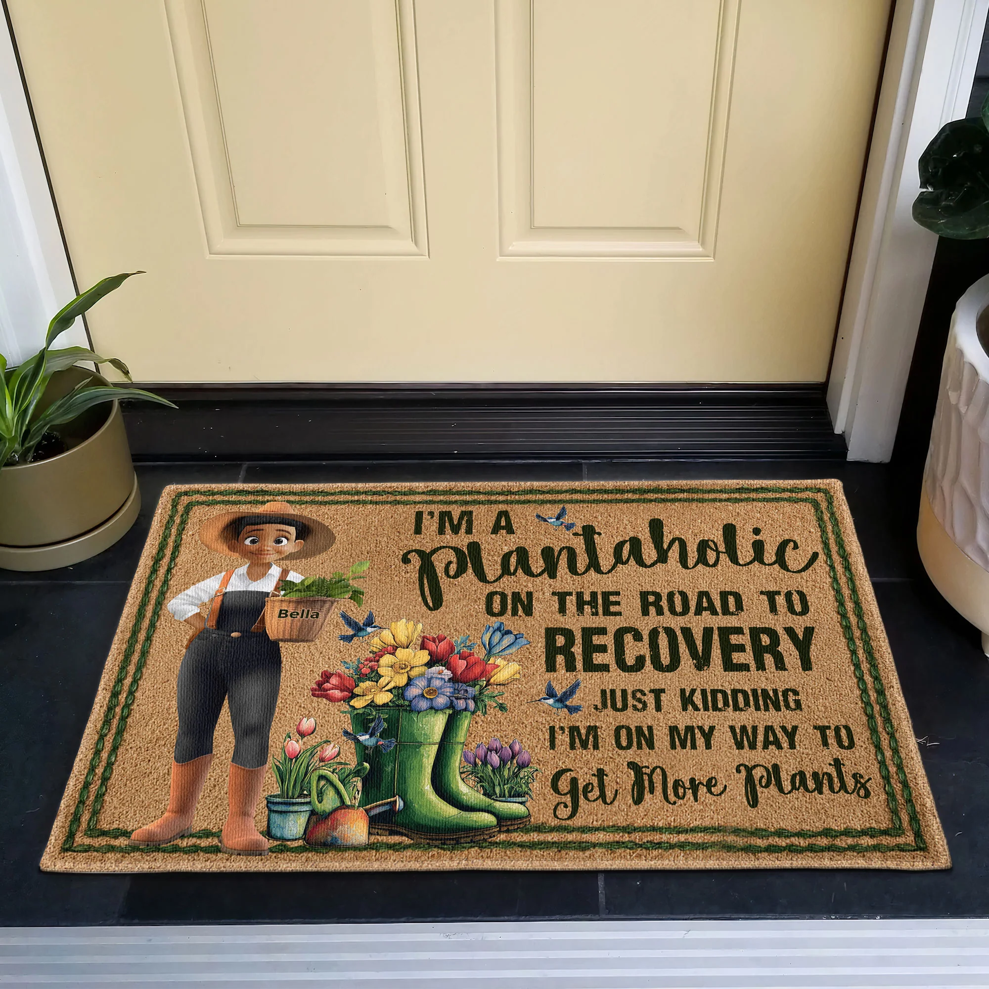 I Am A Plantaholic On The Road To Recovery - Personalized Doormat - Image 2