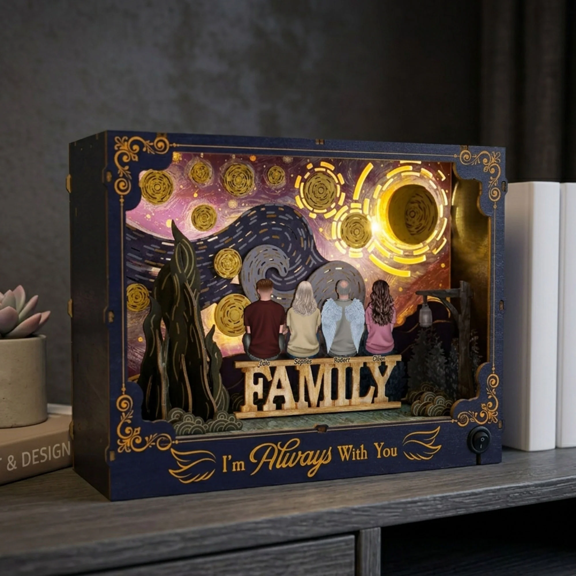 I Am Always With You Memorial Gift - Personalized DIY Book Nook Kit - Image 6