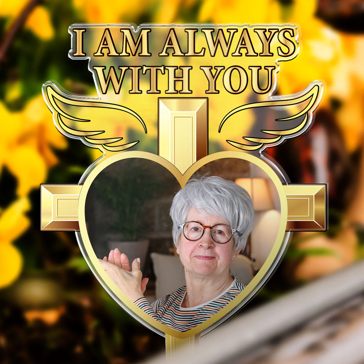 I Am Always With You - Personalized Acrylic Photo Garden Stake - Image 4