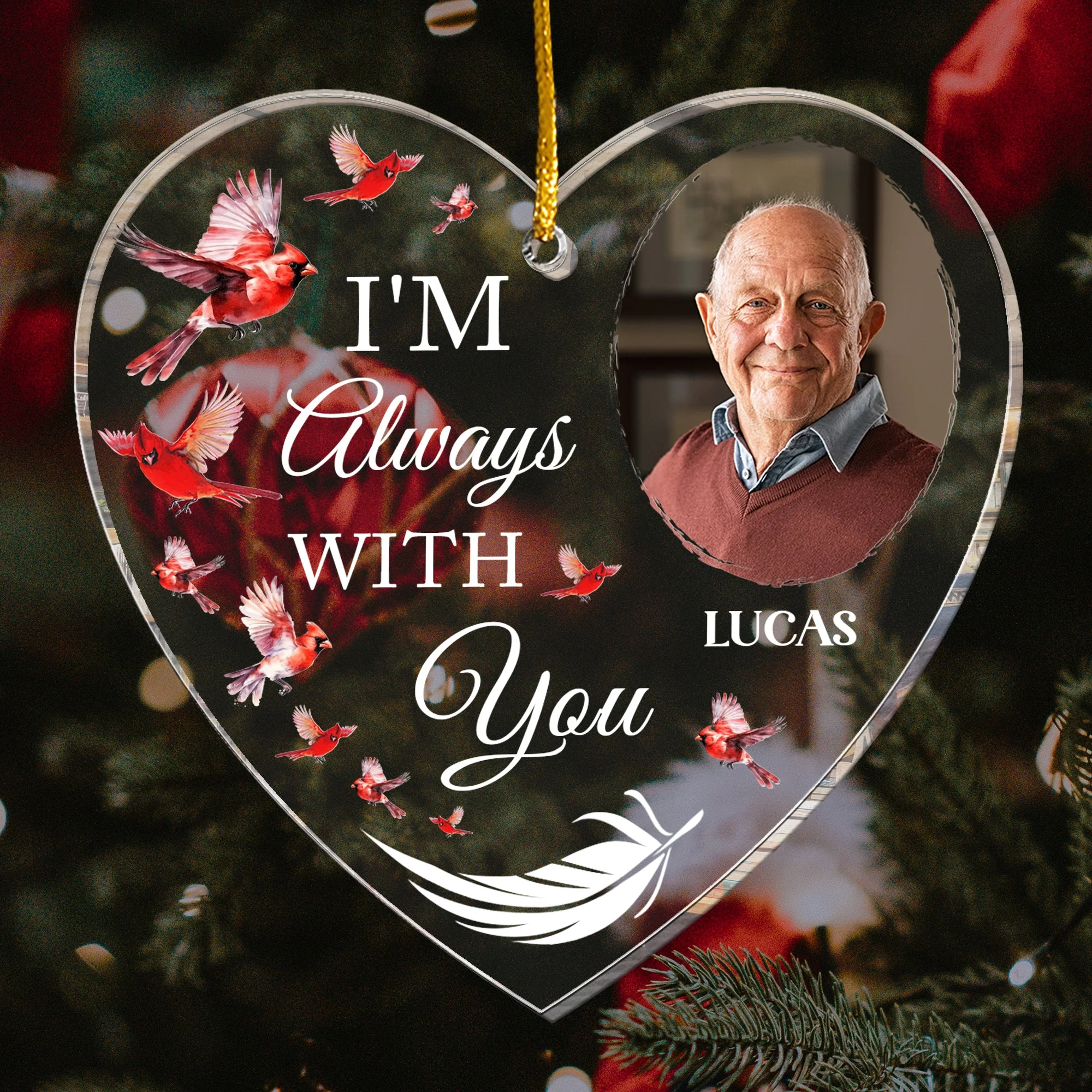 I Am Always With You - Personalized Acrylic Photo Ornament - Image 2