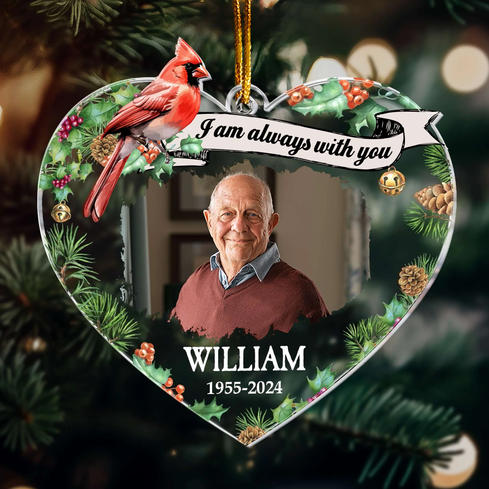 I Am Always With You - Personalized Acrylic Photo Ornament - Image 6