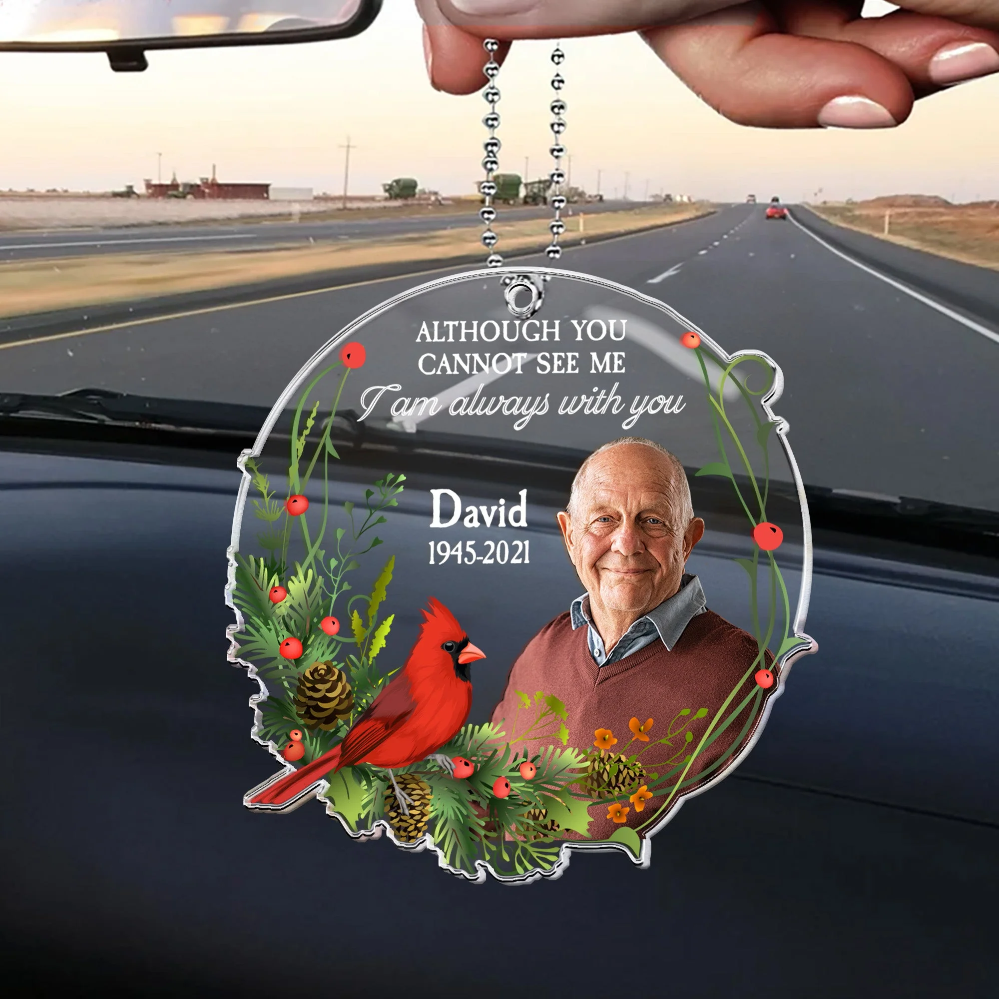I Am Always With You - Personalized Photo Rear View Mirror Accessory - Image 6