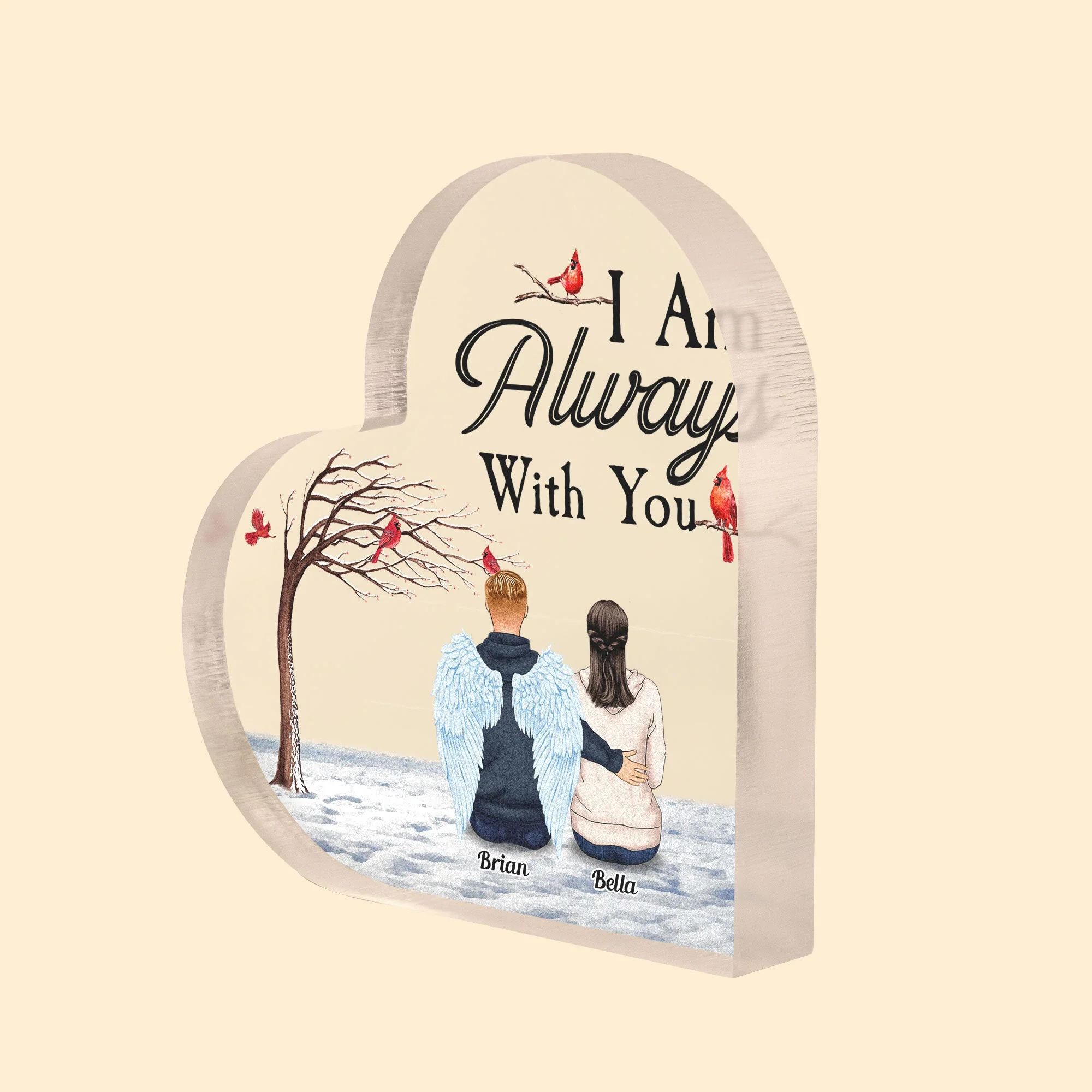 I Am Always With You - Personalized Heart-Shaped Acrylic Plaque - Image 2