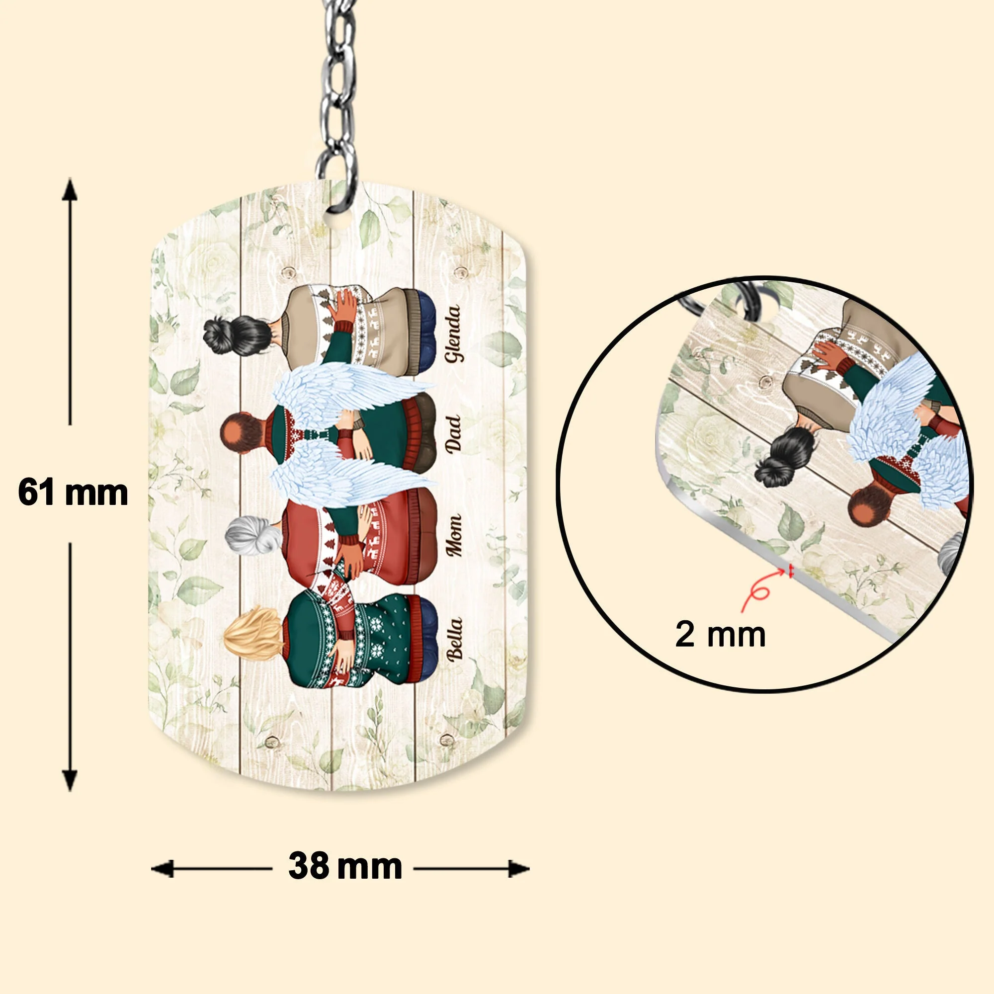 I Am Always With You - Personalized Keychain - Family Hugging - Image 4