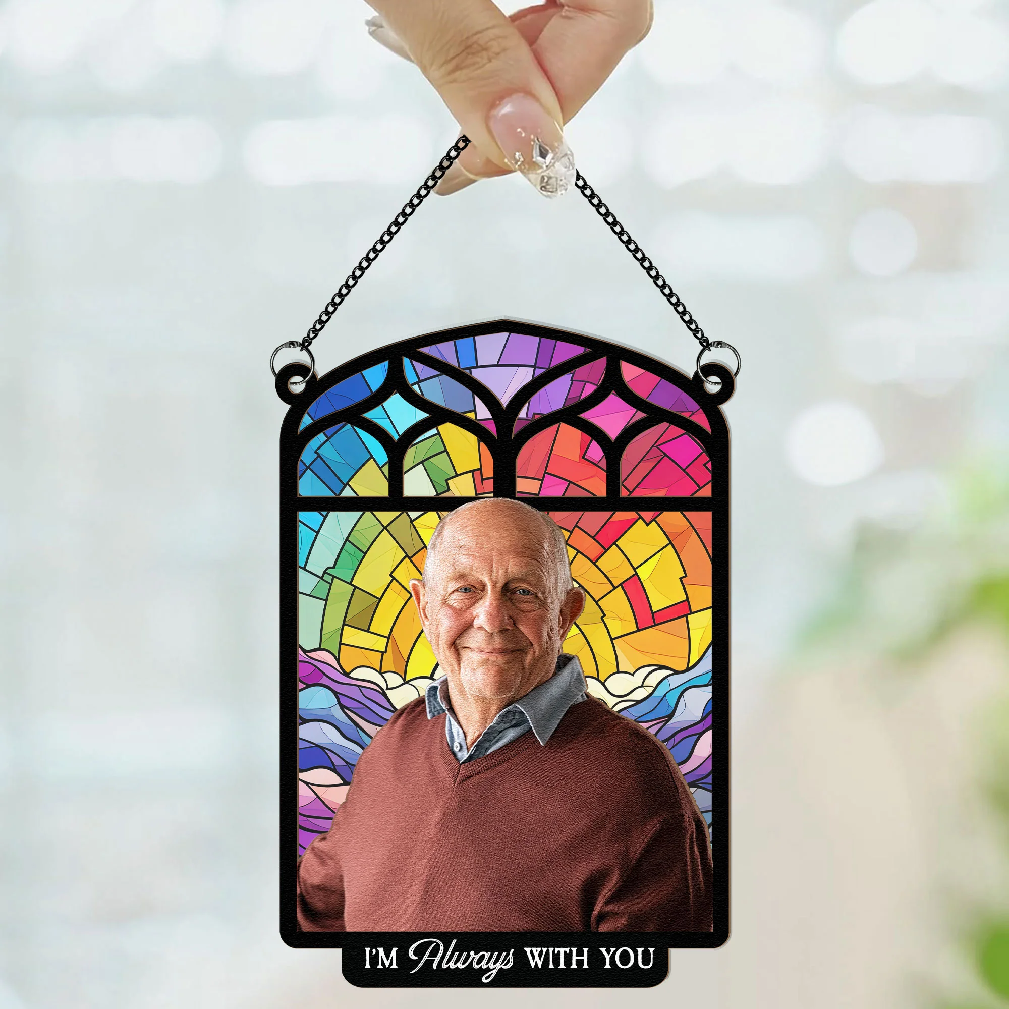 I Am Always With You - Personalized Window Hanging Suncatcher Photo Ornament - Image 2