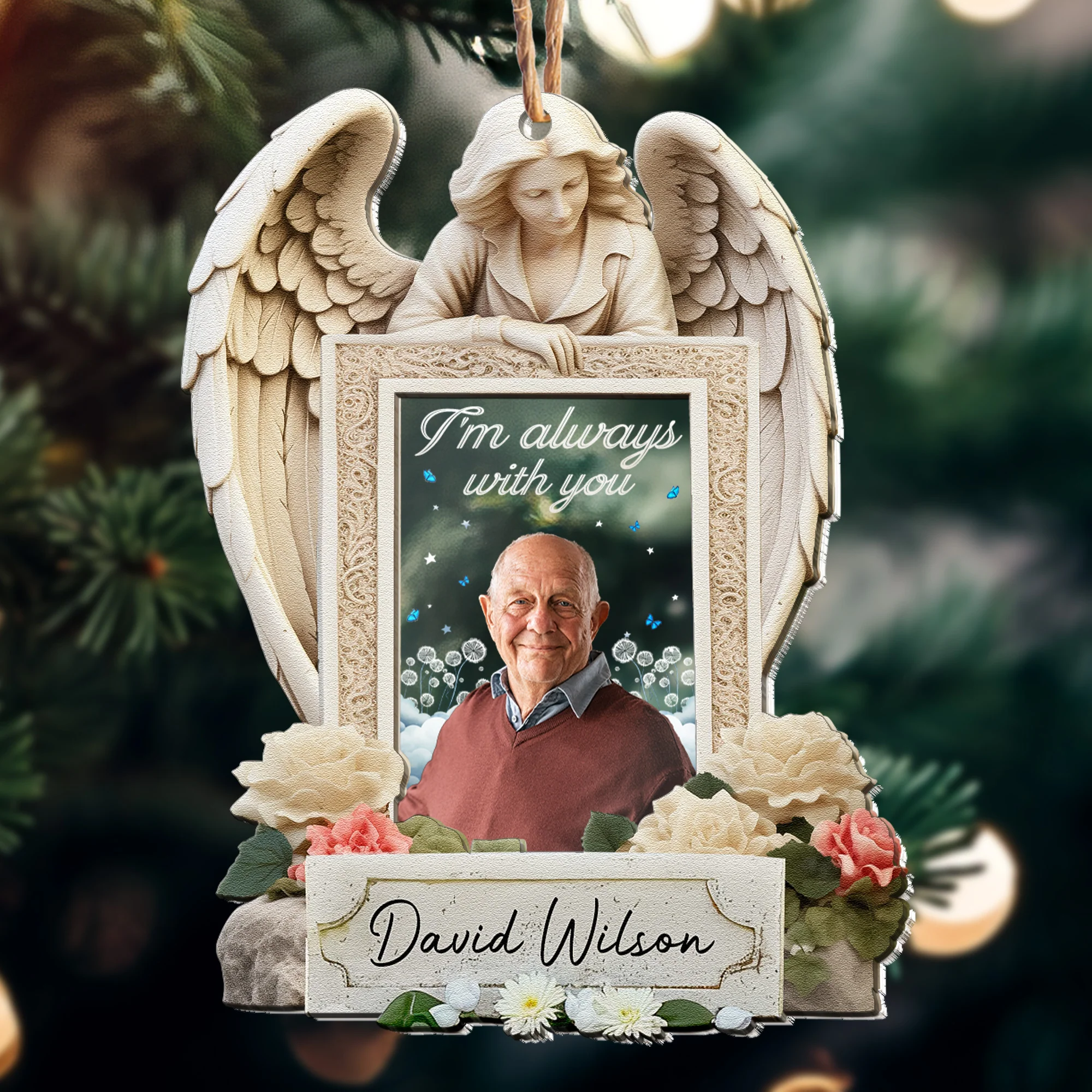 I Am Always With You - Personalized Wood And Acrylic Photo Ornament - Image 2