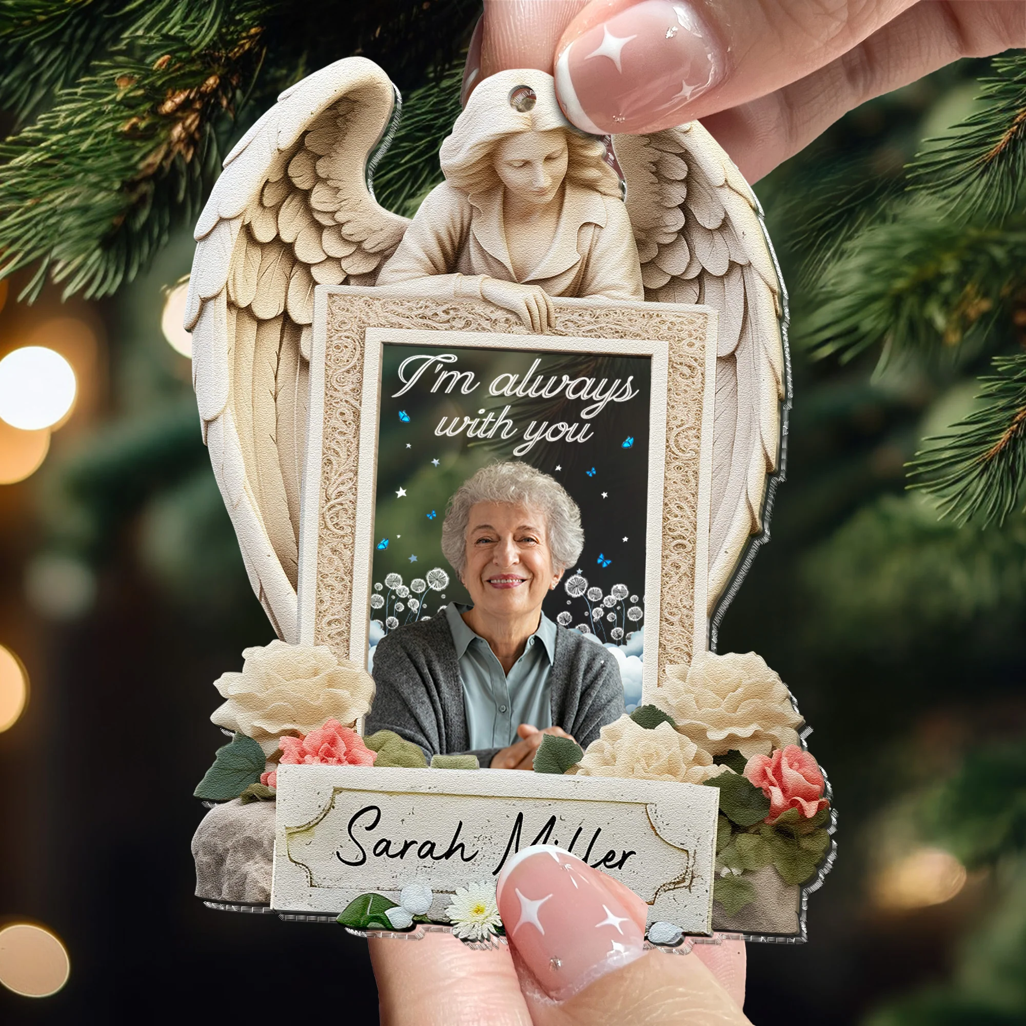 I Am Always With You - Personalized Wood And Acrylic Photo Ornament - Image 4