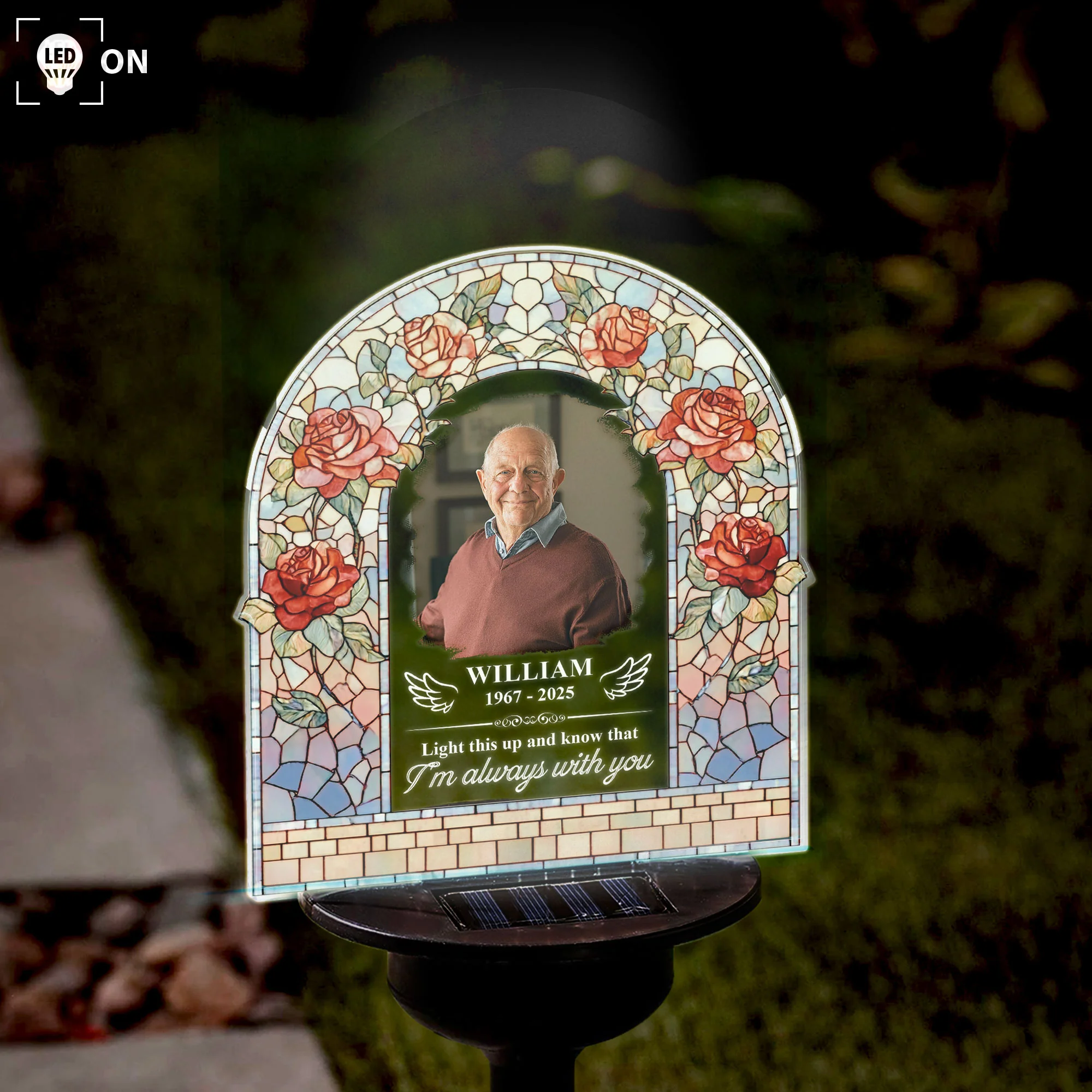 I Am Always With You Remembrance Garden Decorations - Personalized Photo Solar Light - Image 2