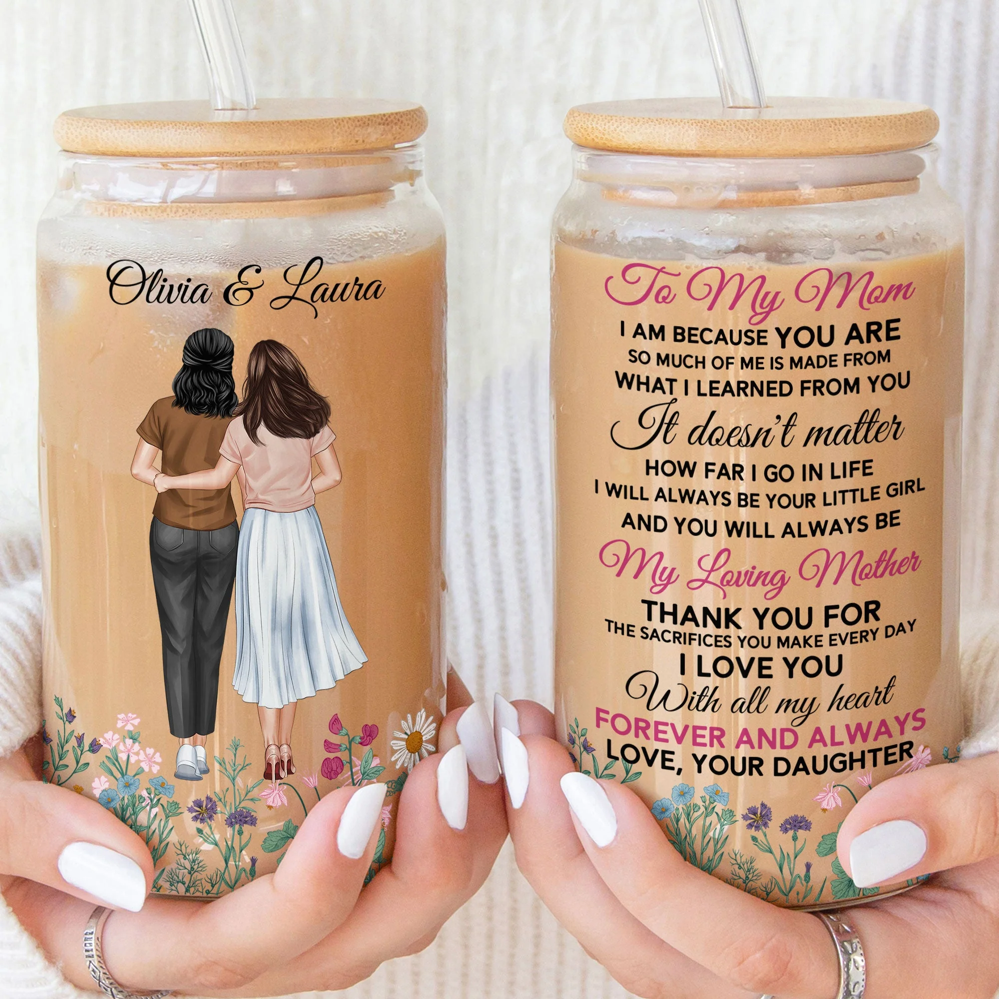 I Am Because You Are - Personalized Clear Glass Cup - Image 3