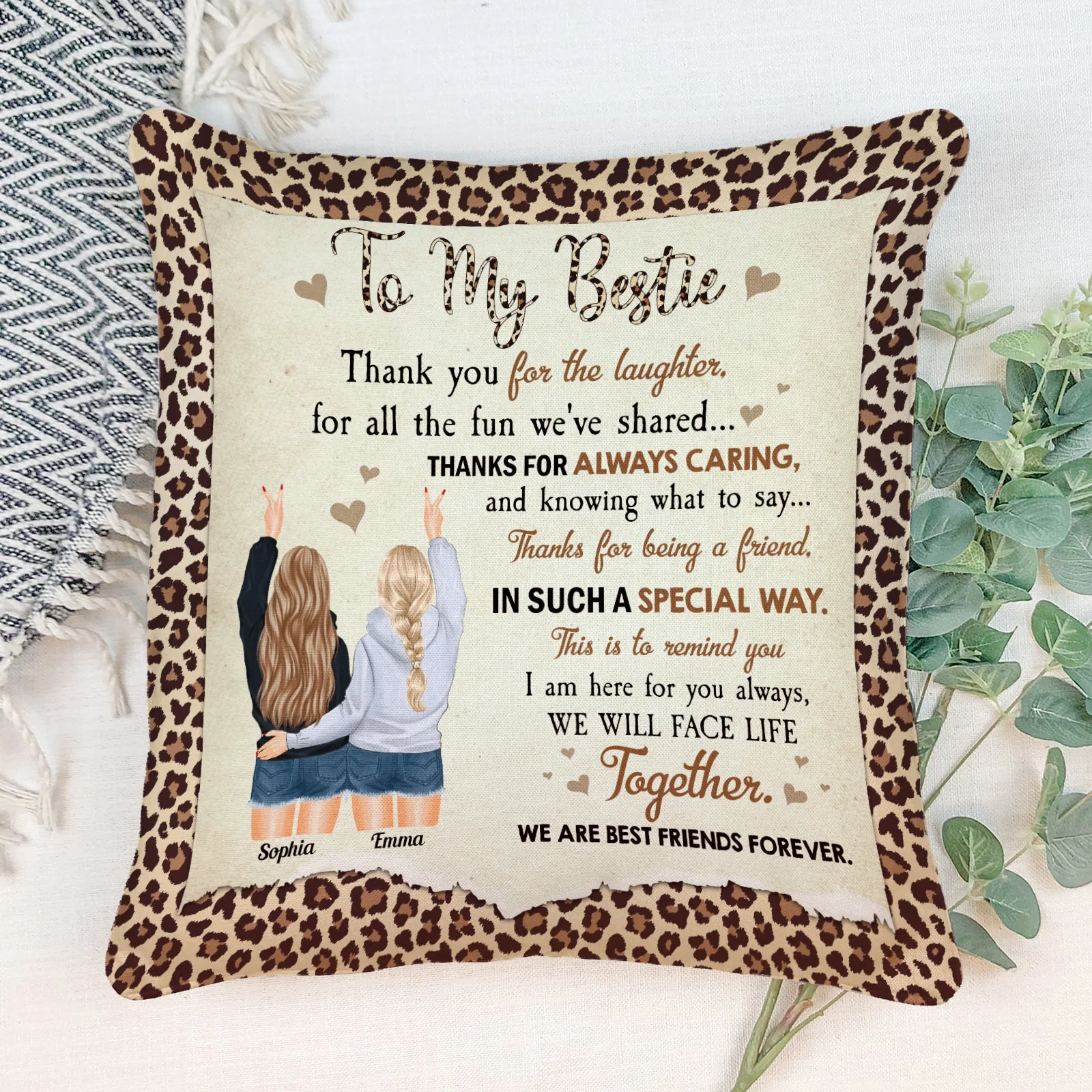 I Am Here For You Always - Personalized Pillow (Insert Included) - Birthday Gift For Bestie, BFF, Soul Sister - Image 2