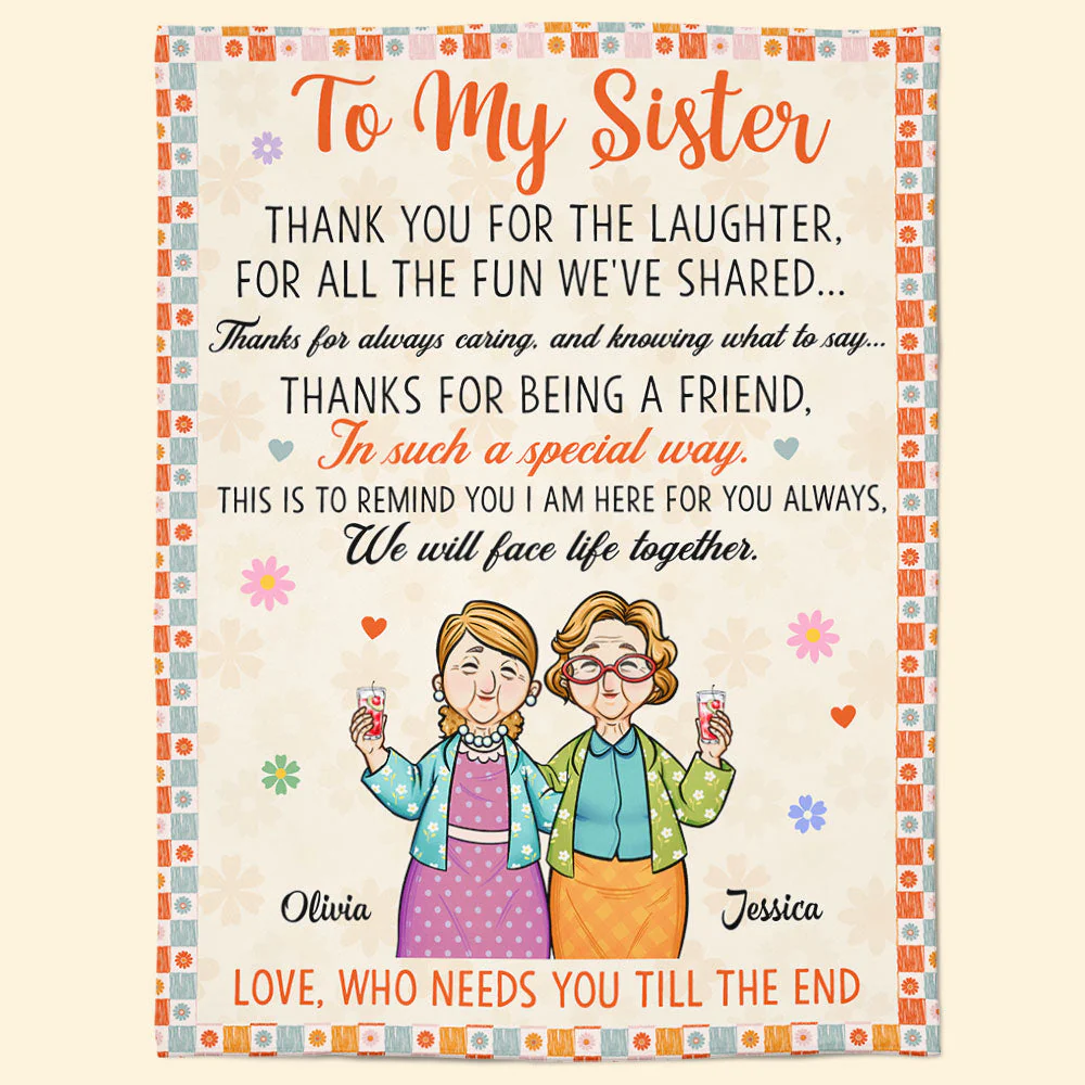 I Am Here For You Always Sister - Personalized Blanket - Image 8