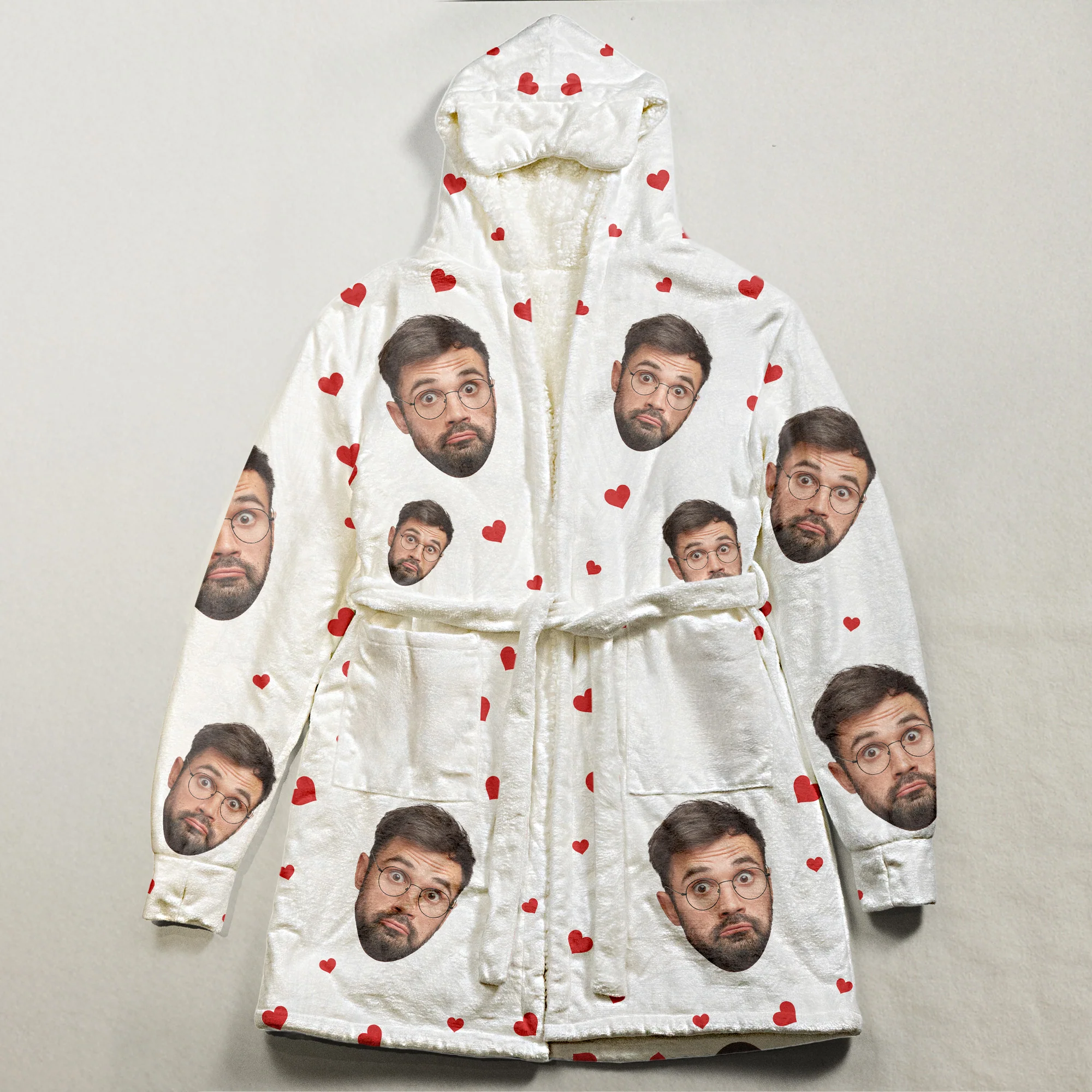 I Am Not Spoiled, My Husband Just Loves Me Fun Gifts For Wife - Personalized Photo Hooded Robe - Image 2