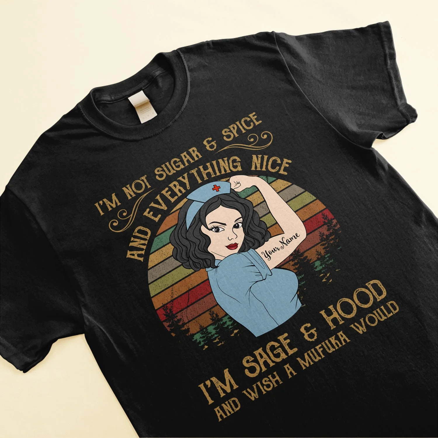 I Am Sage And Hood - Personalized Shirt - Gift For Nurses - Vintage Nurse - Image 3