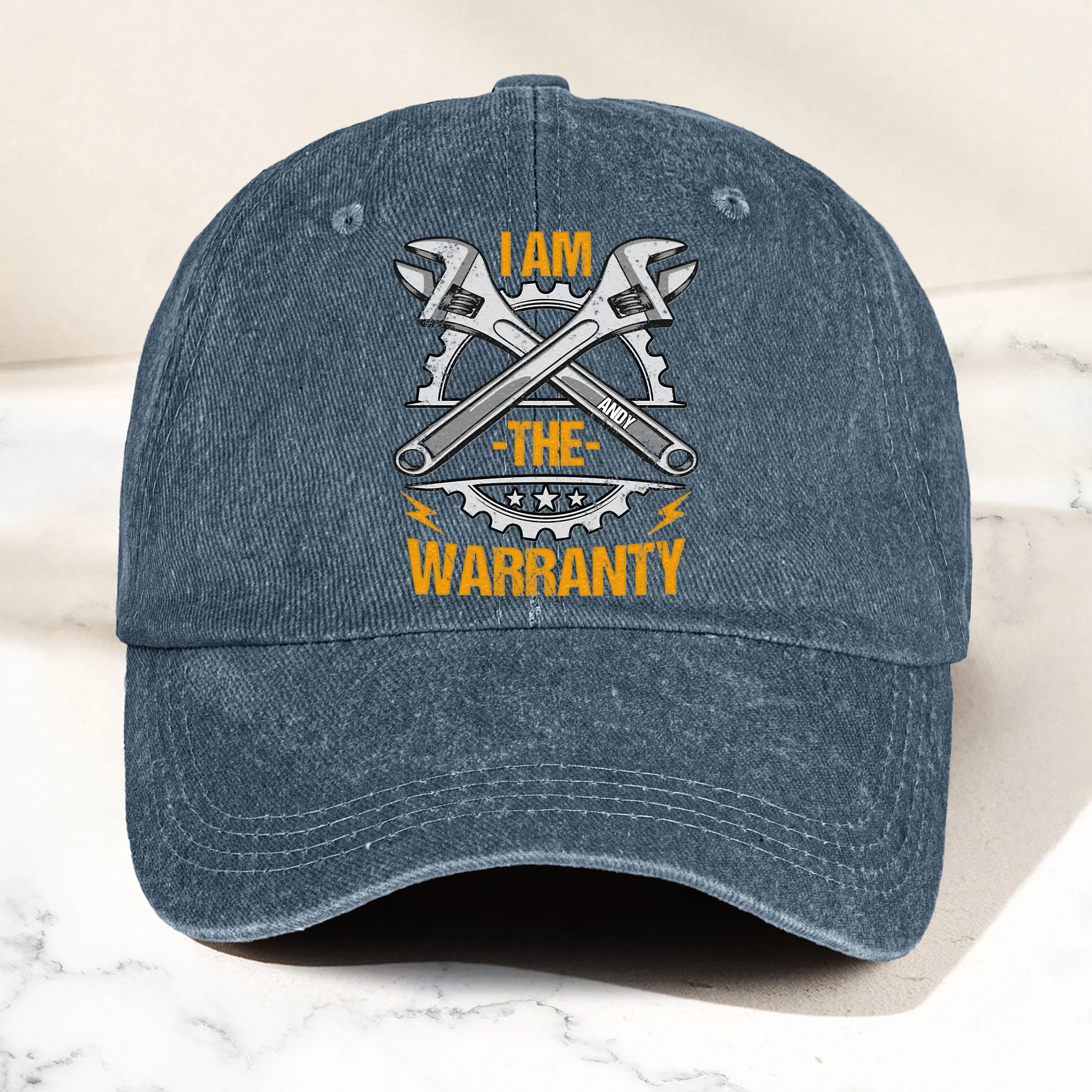 I Am The Warranty - Funny Gifts For Dad Grandpa Papa Garage Mechanic - Personalized Cap - Image 3