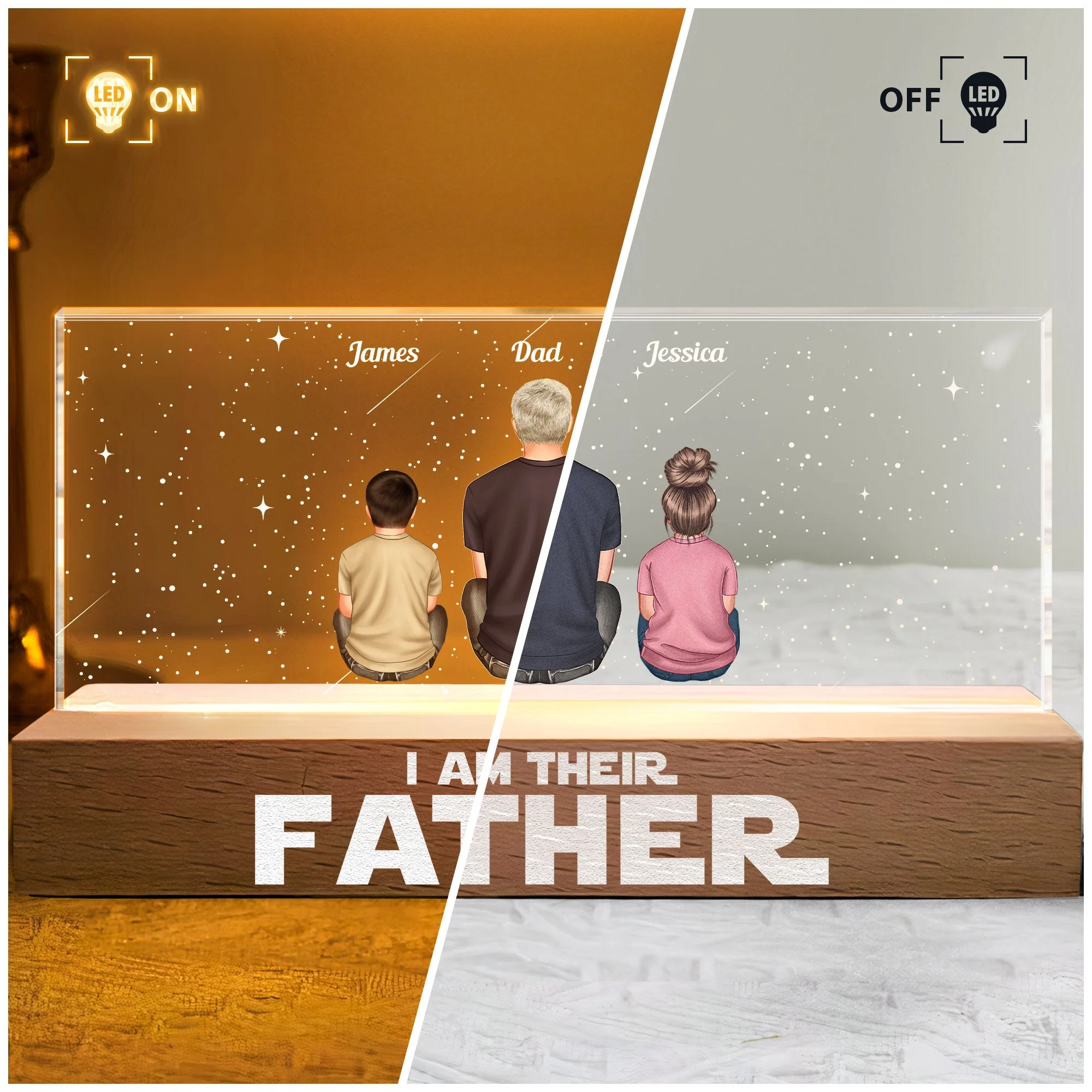 I Am Their Father - Personalized LED Night Light - Image 3