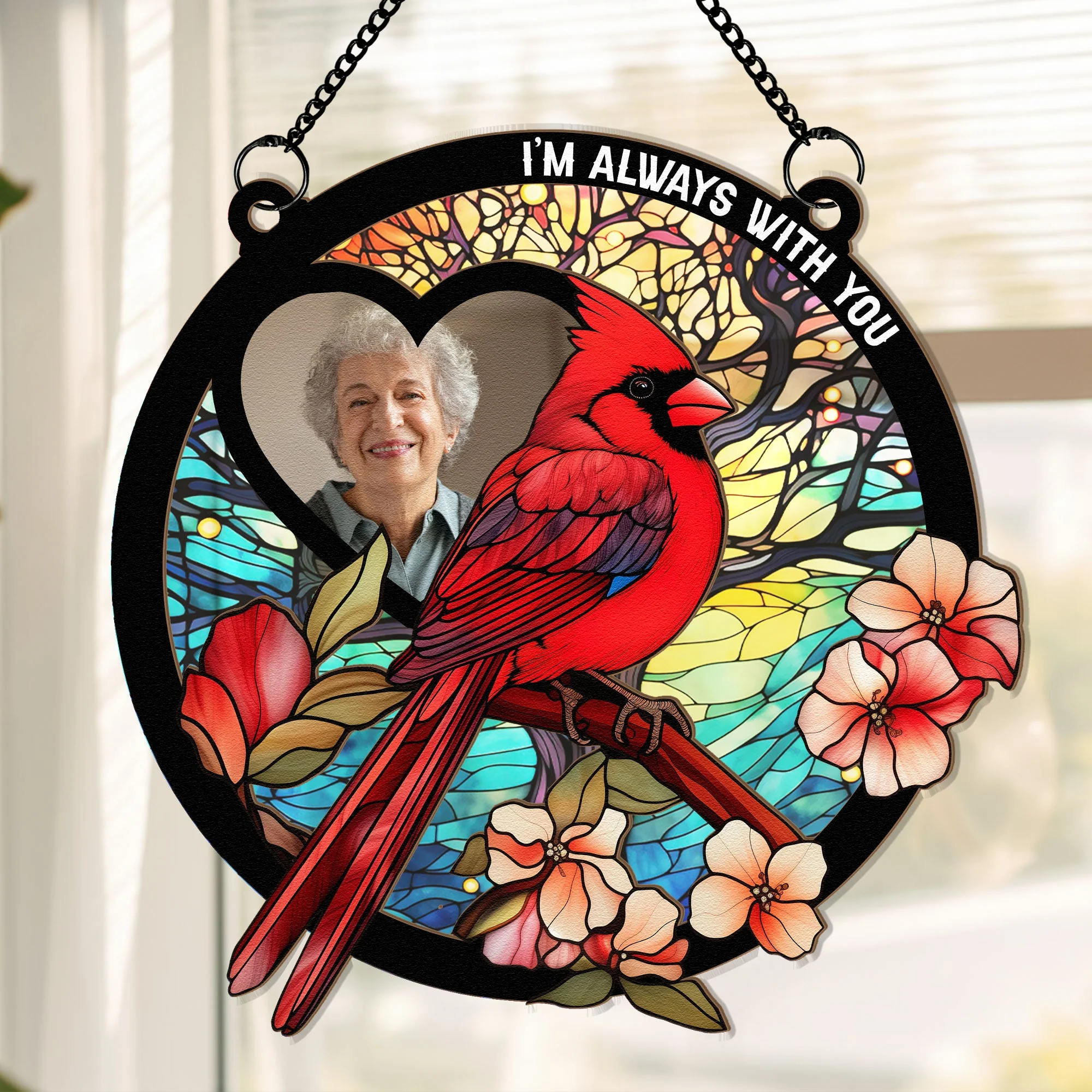 I Am With You - Personalized Window Hanging Suncatcher Photo Ornament - Image 5