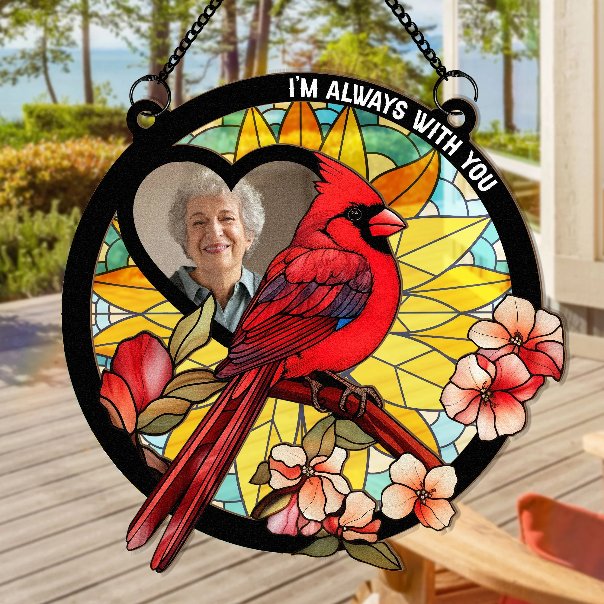 I Am With You - Personalized Window Hanging Suncatcher Photo Ornament - Image 6