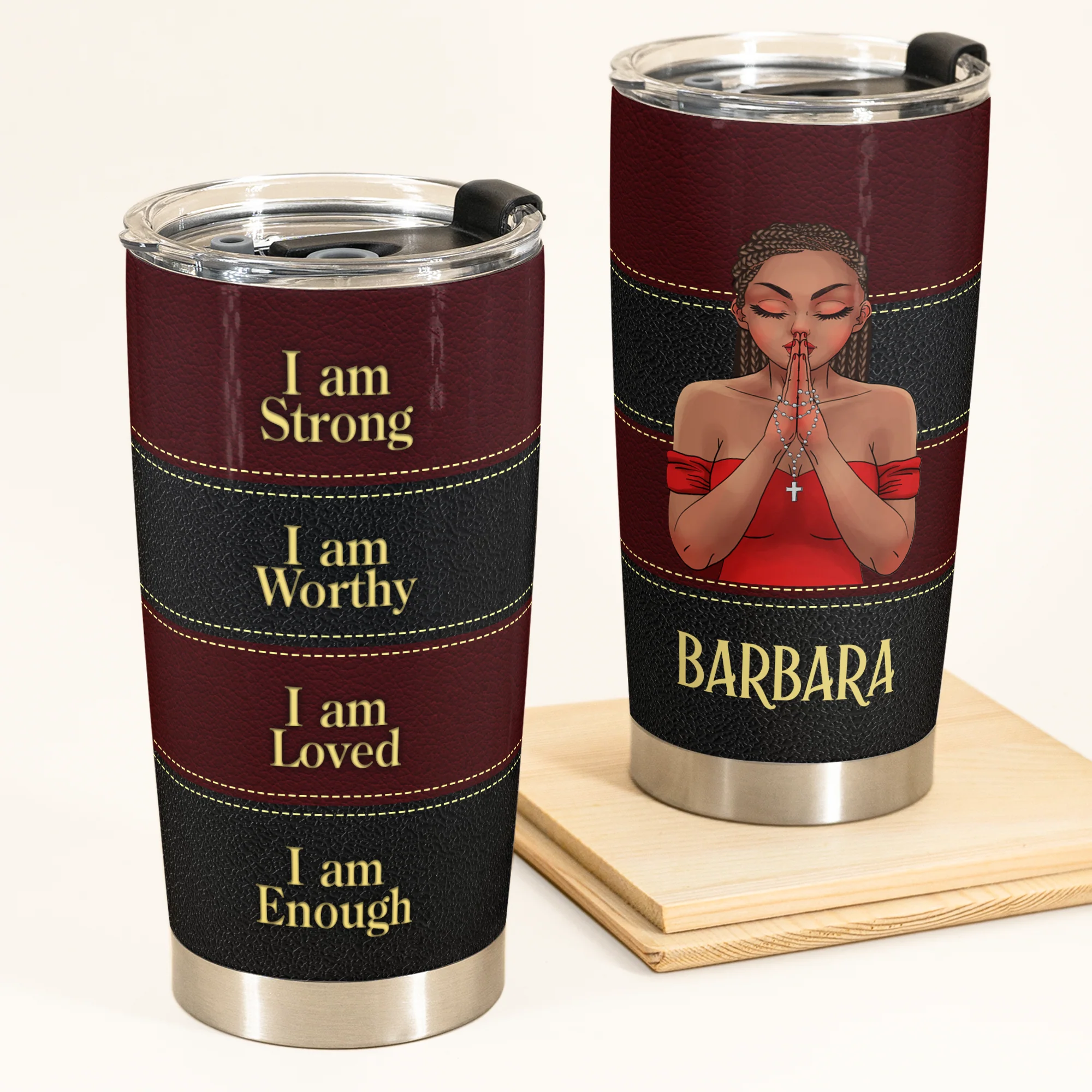 I Am Worthy - Personalized Tumbler Cup - Image 4