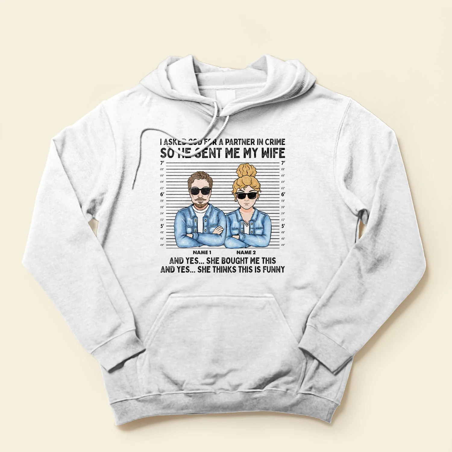 I Asked God For A Partner In Crime - Personalized Shirt - Funny Gift For Boyfriend & Husband - Image 4