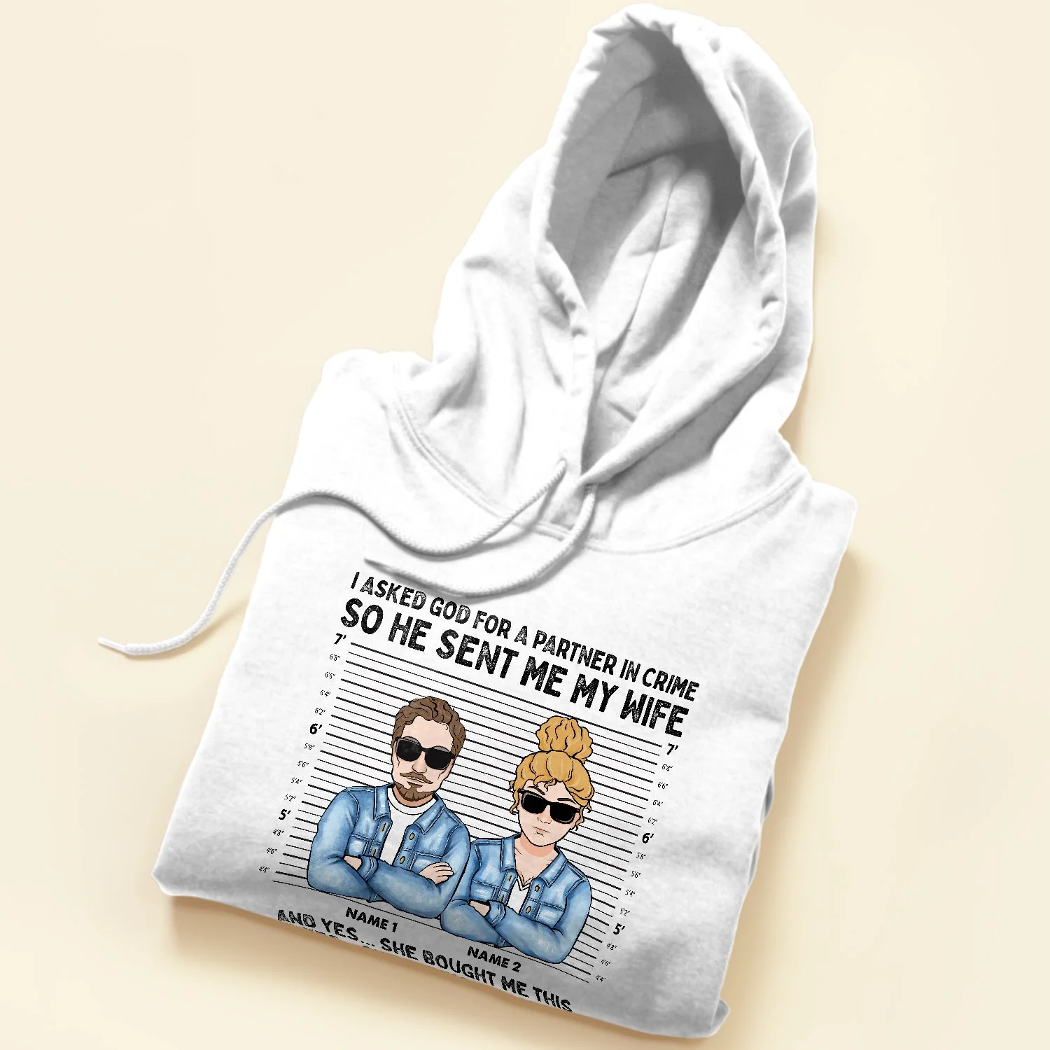 I Asked God For A Partner In Crime - Personalized Shirt - Funny Gift For Boyfriend & Husband - Image 5