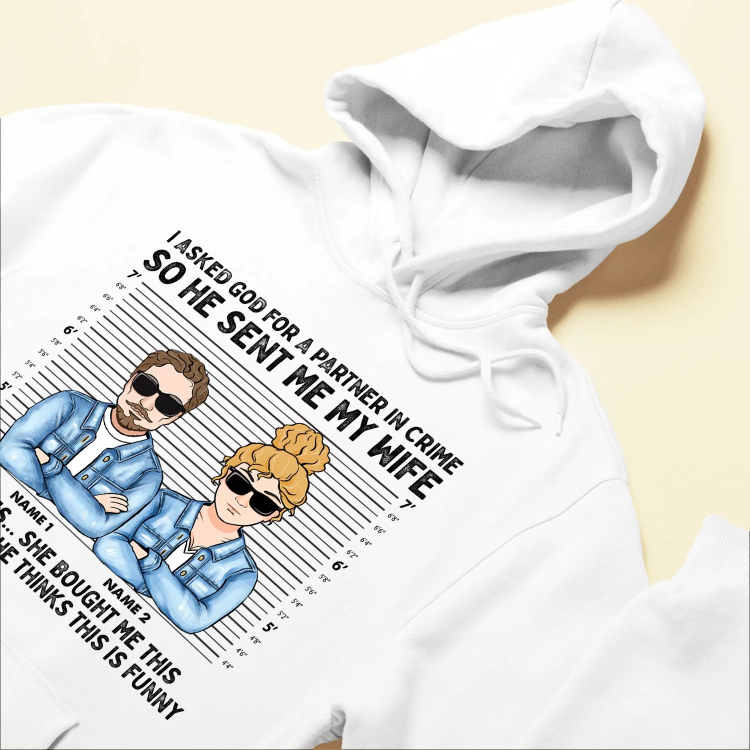 I Asked God For A Partner In Crime - Personalized Shirt - Funny Gift For Boyfriend & Husband - Image 6