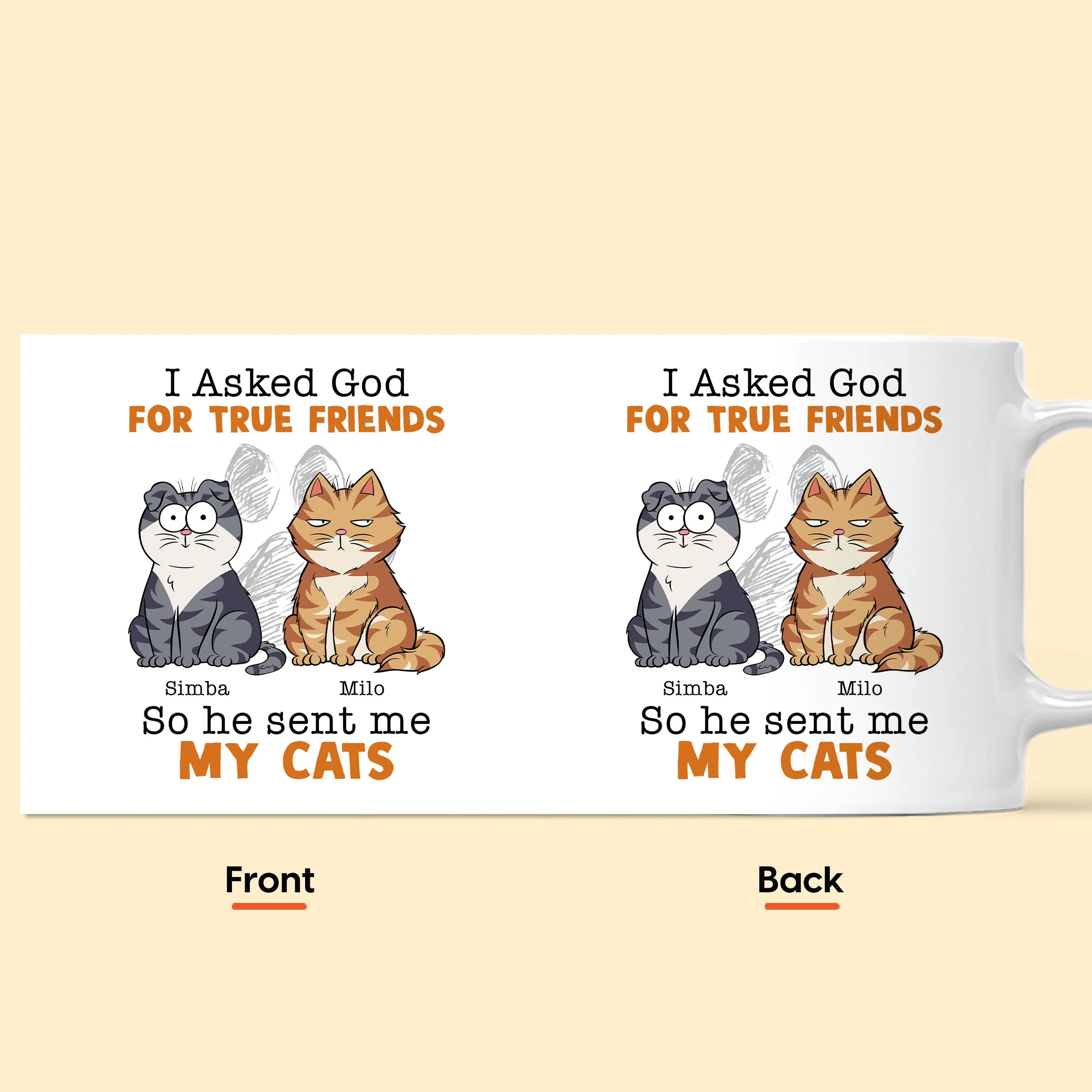 I Asked God For A True Friend - Personalized Mug - Image 8