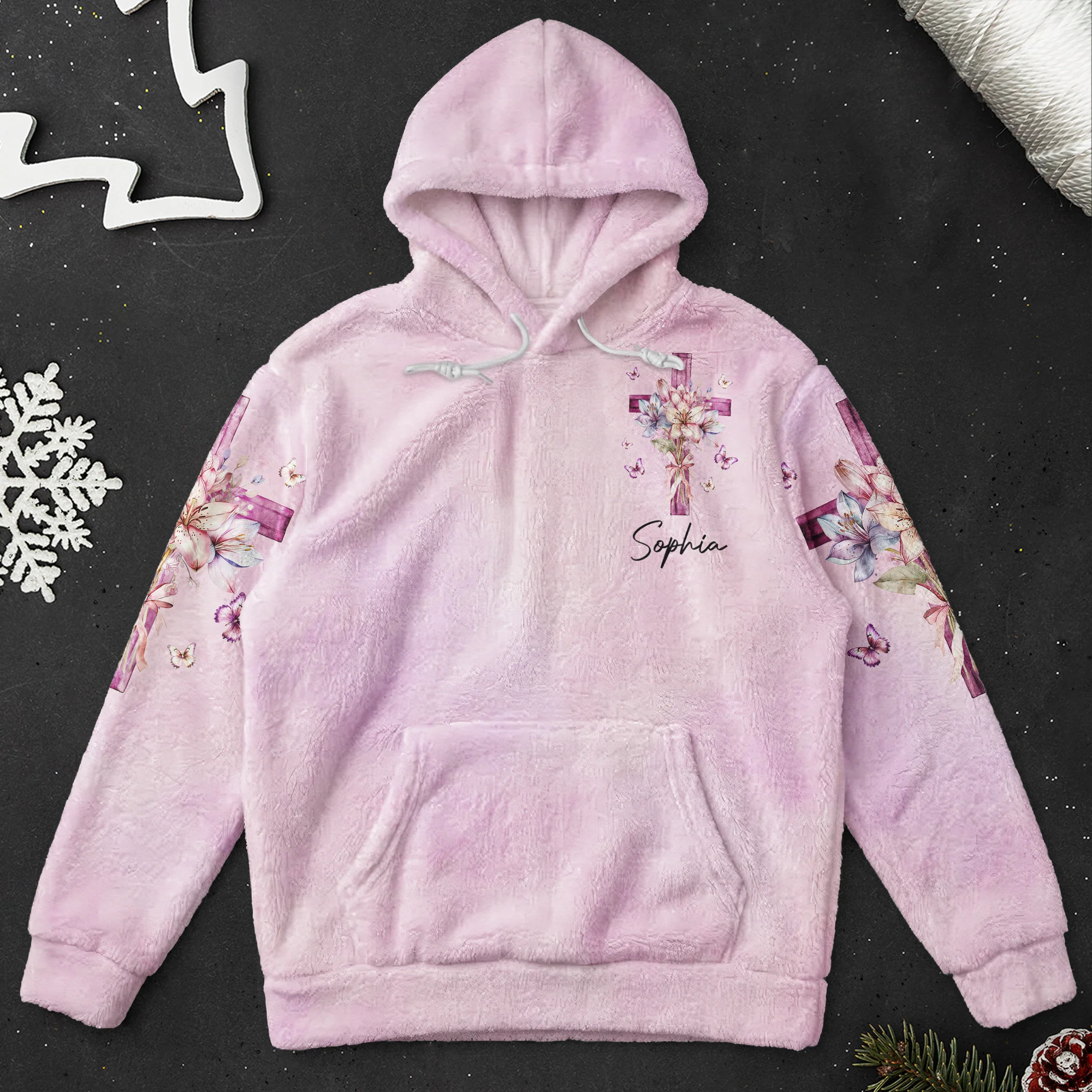 I Believe In God And The Power Of Prayer - Personalized Fleece Hoodie - Image 5