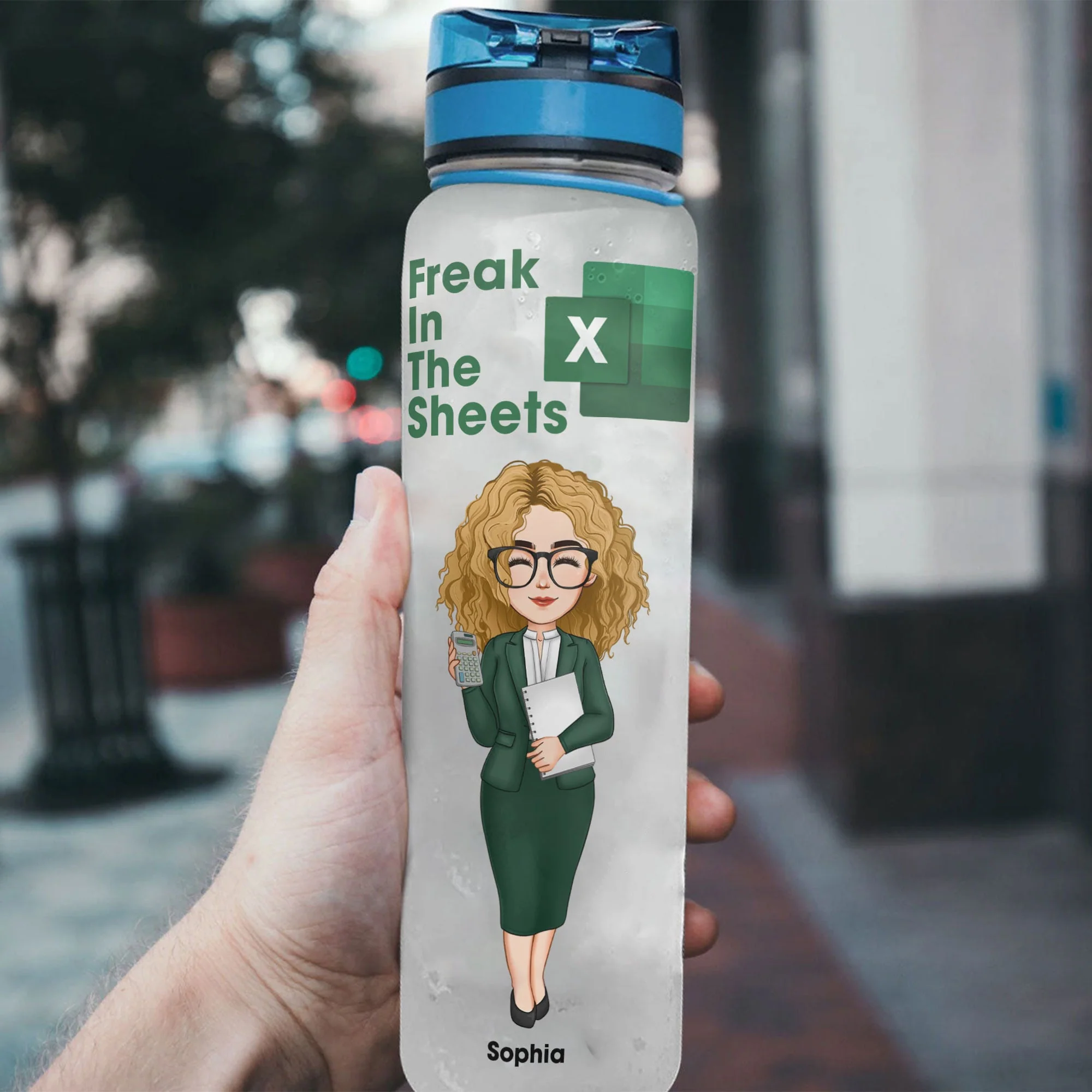 I Can't Keep Calm I'm Not Balance - Personalized Water Tracker Bottle - Image 3